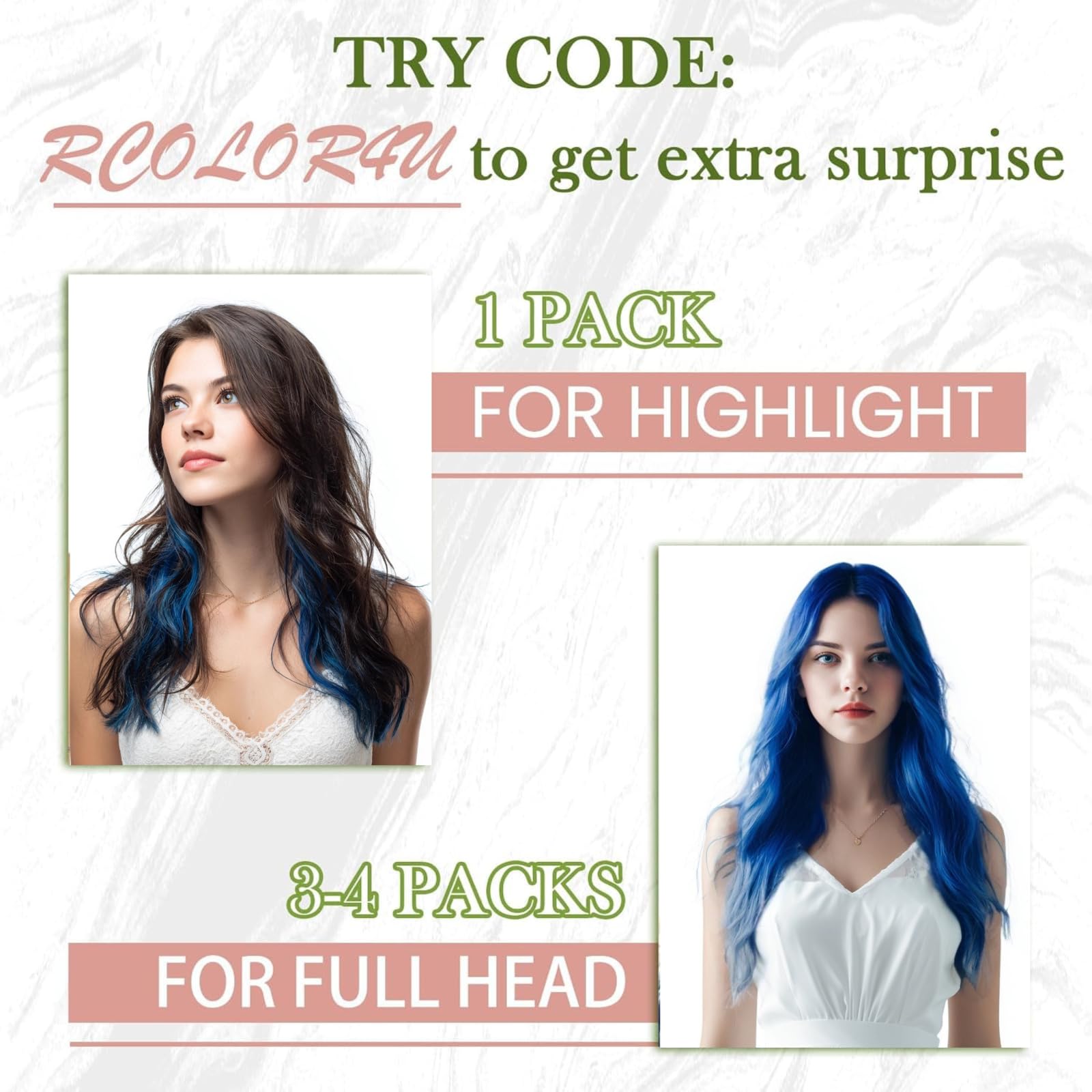 RUNATURE Blue Tape in Hair Extensions Human Hair 14 Inch 20g 10pcs Blue Hair Extensions Tape in Skin Weft Human Hair Tape in Ext