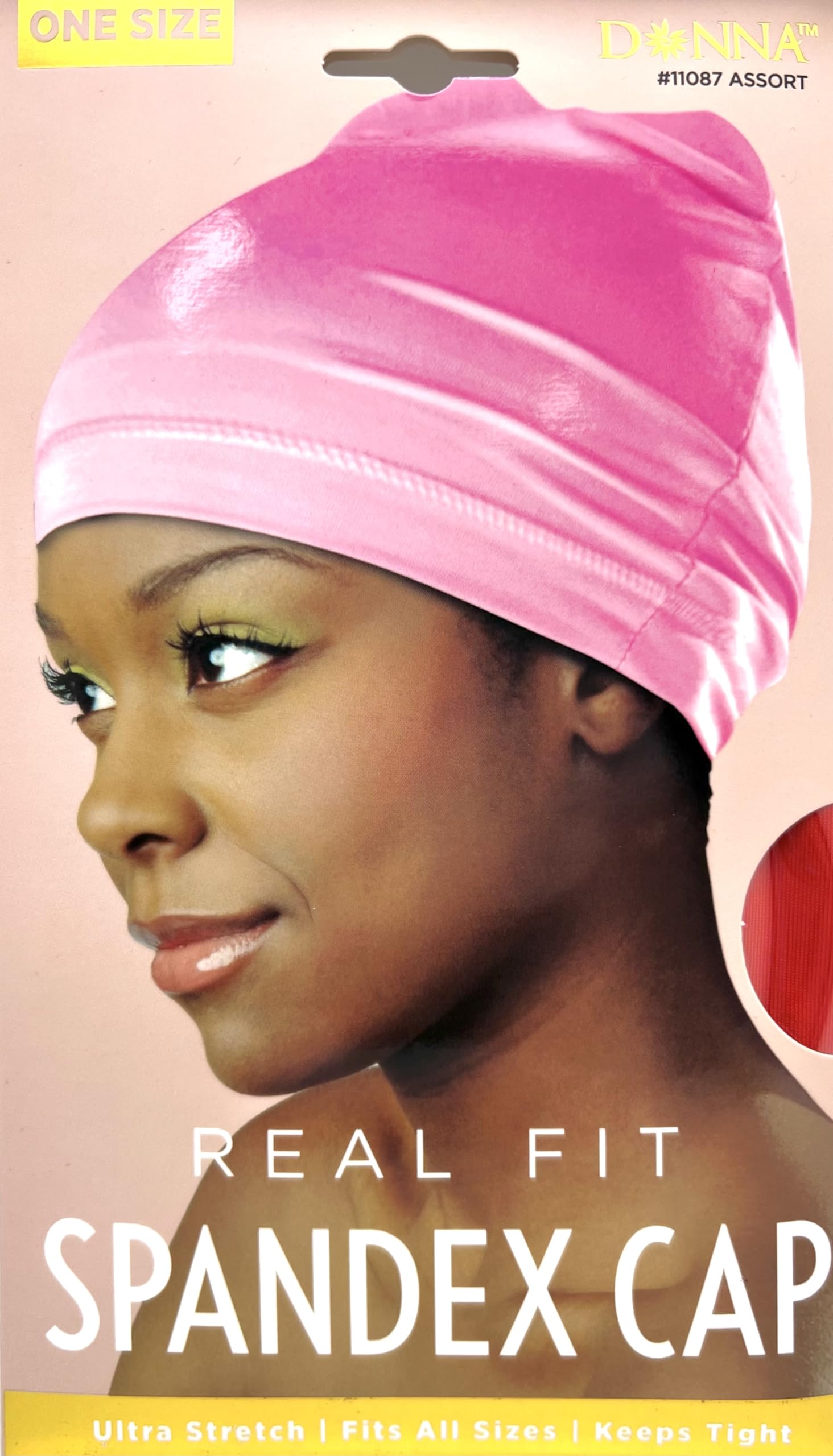 DONNA Real Fit Spandex Cap Headband wig Human Hair, Wig Cap for Women Red
