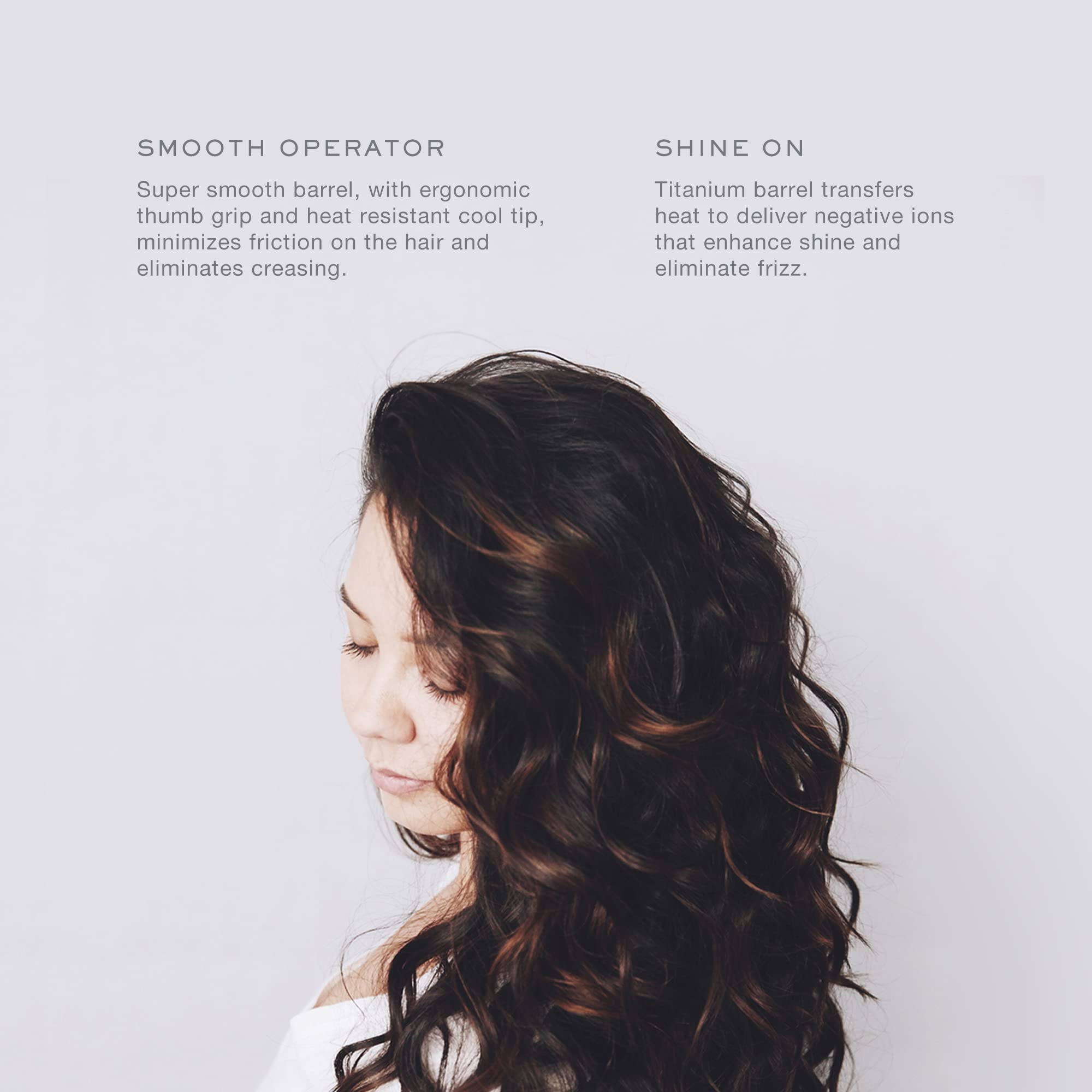 Kristin Ess 1 1/4" Titanium Curling Iron for Beach Waves & Curls, Dual Voltage, Auto Shut-Off, White, Model 184-KES-0111