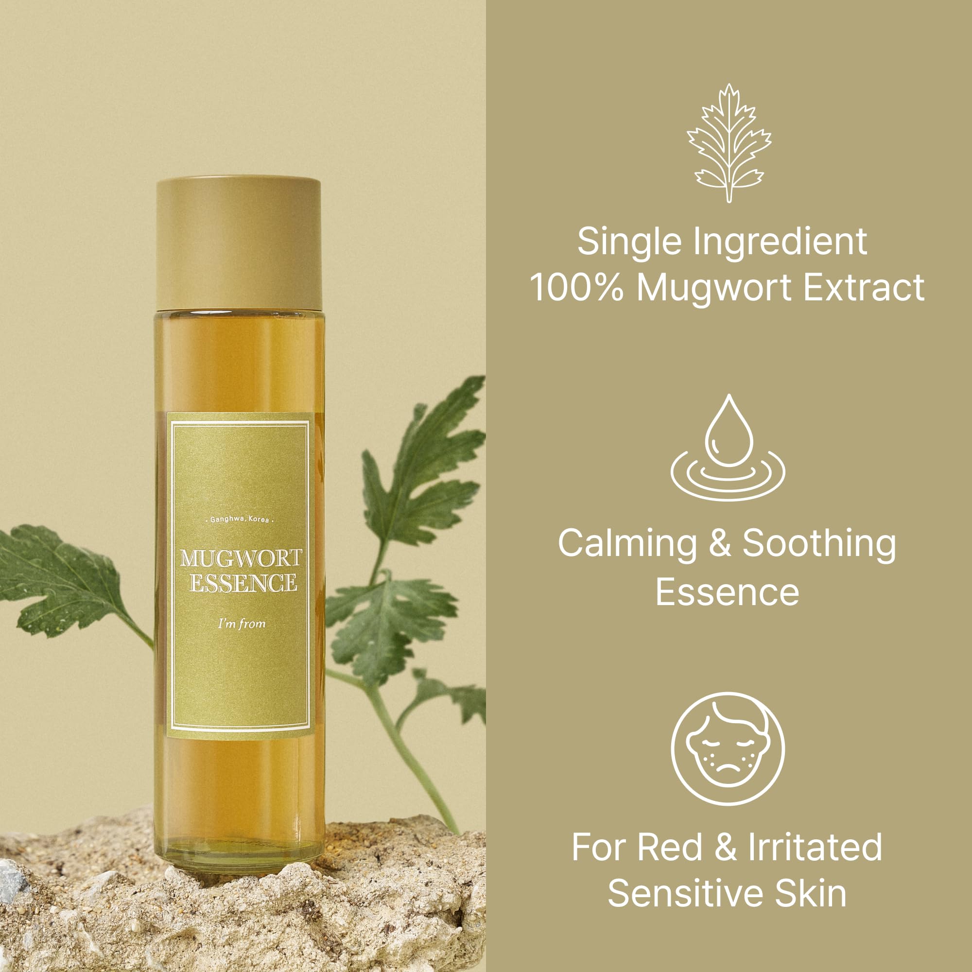 [I'M From] Mugwort Essence 5.4 Fl Oz | 100% Vegan Mugwort Extract - Soothe Sensitive And Irritated Skin, Redness Relief, Refresh