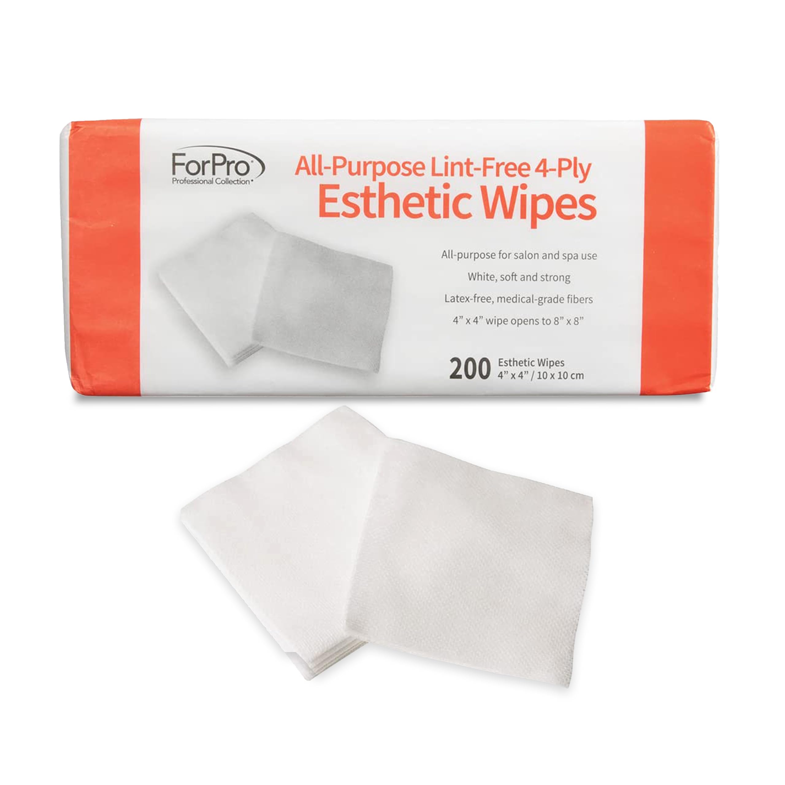 Forpro All-Purpose Lint-Free 4-Ply Esthetic Wipes - Non-Woven - For Salon And Spa Use- Soft, Strong And Durable- Latex-Free - Me