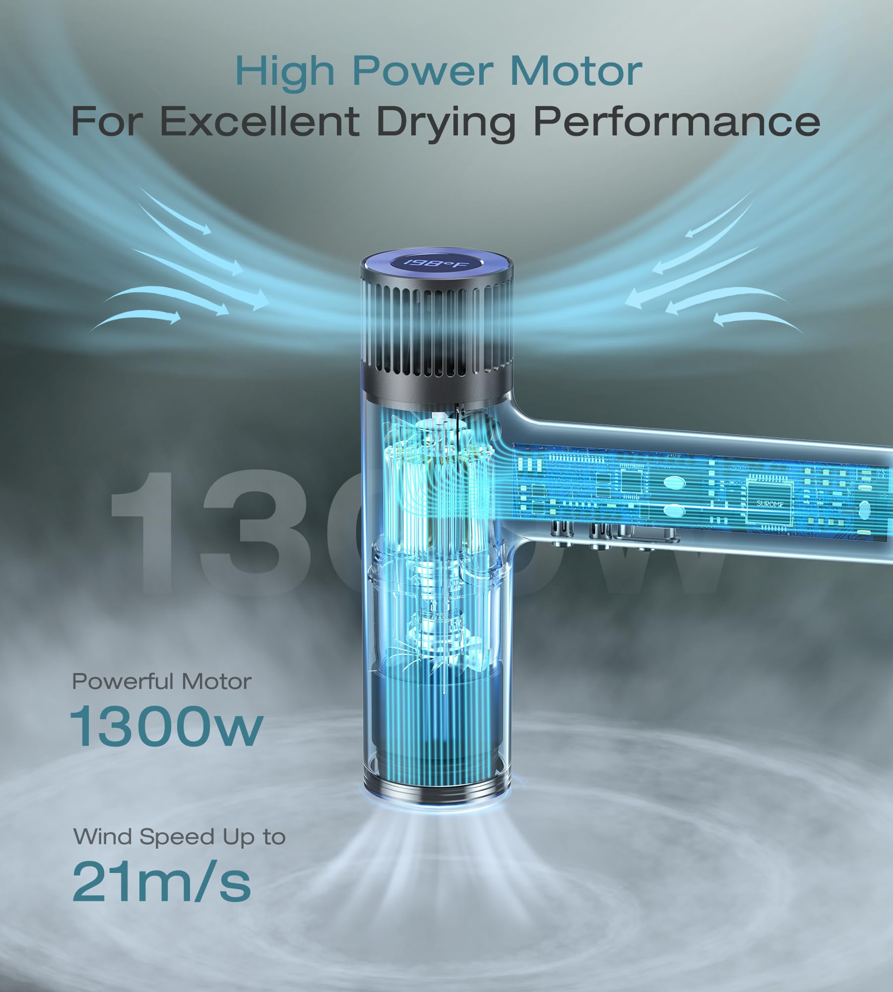 Blow Dryer,110000Rpm High-Speed Brushless Motor, Fast-Drying Negative Ions Intelligent Constant Temperature Hair Care Dryers, Pr