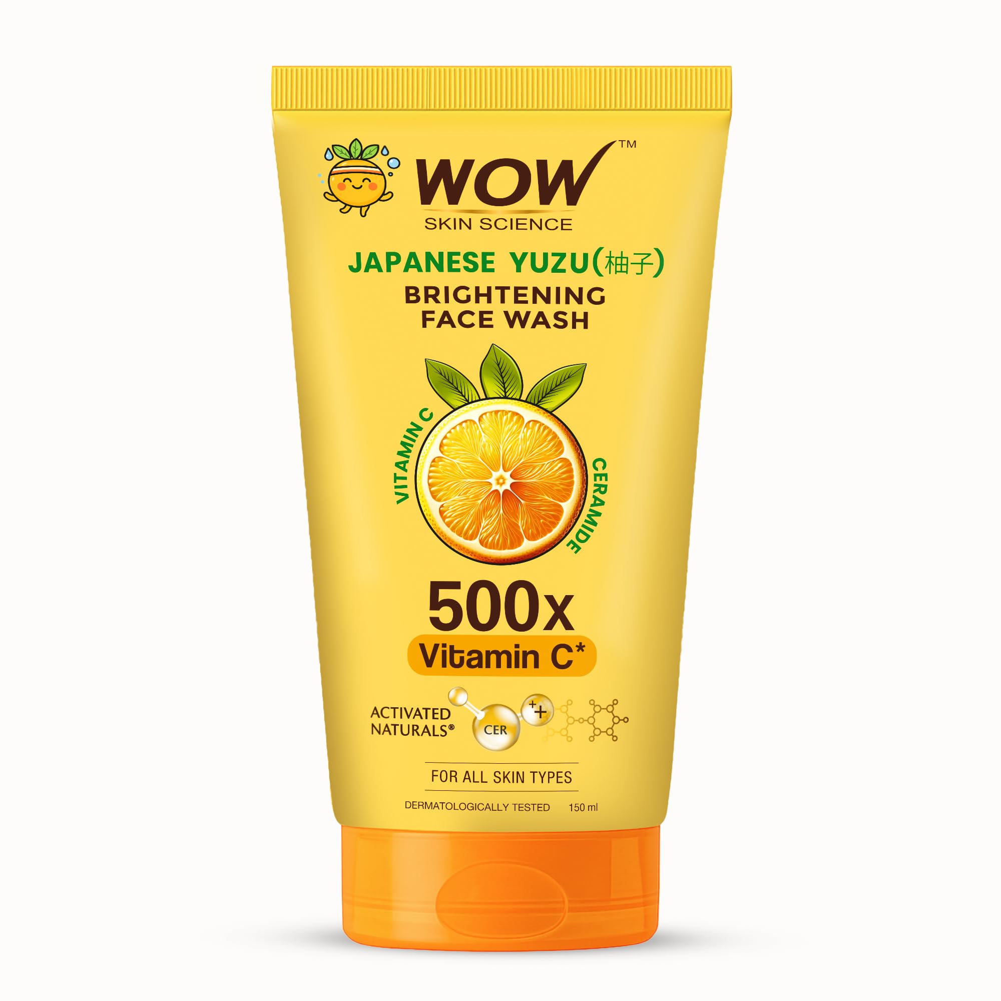 Wow Skin Science Japanese Yuzu Face Wash 150 Ml For Men & Women | Vitamin C & Niacinamide Facewash With Ceramide | Gentle Bright
