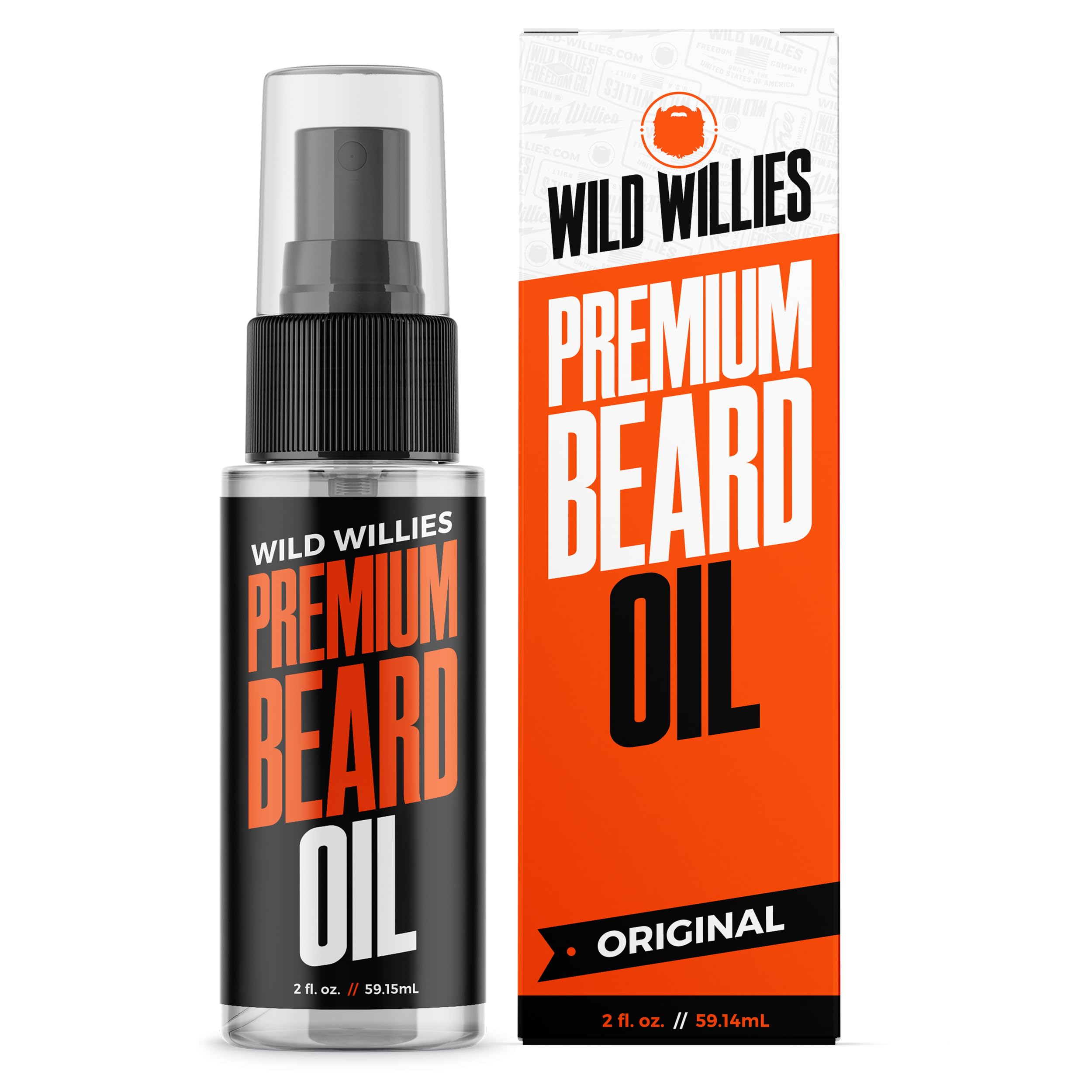 Wild Willies Premium Beard Oil & Conditioner - Beard Softener Hydrates Facial Hair - Beard Growth Oil For Healthy Mustache & Men
