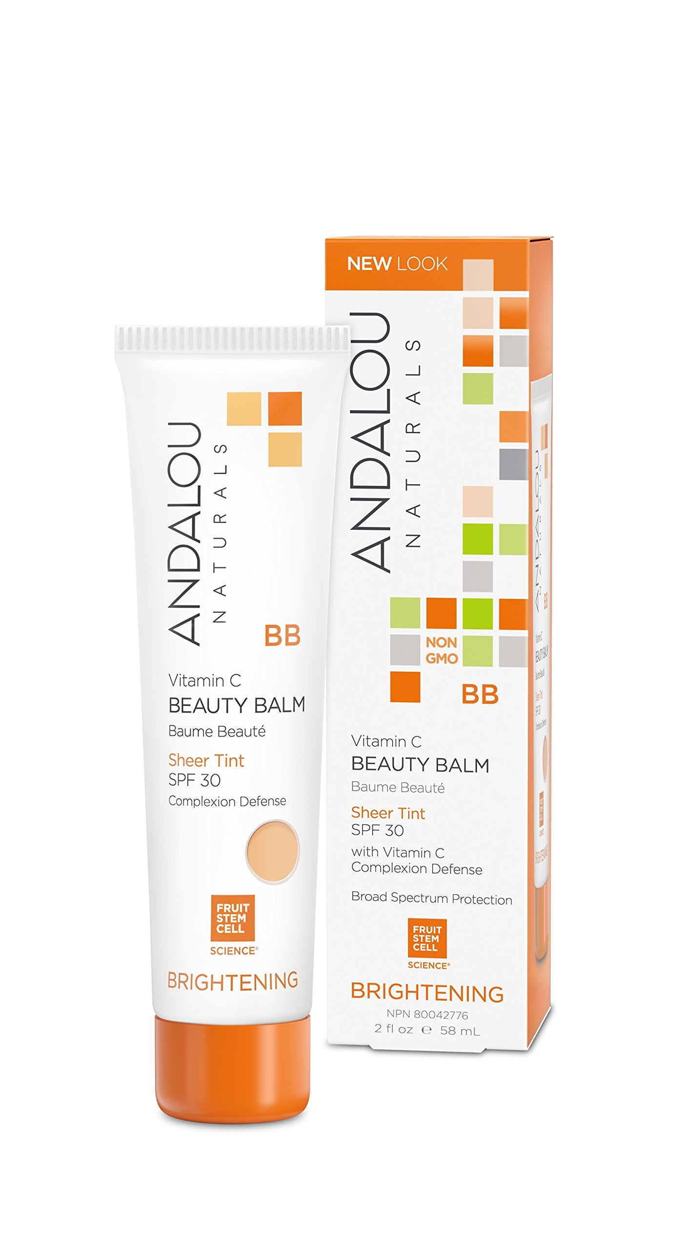 Andalou Naturals Vitamin C Bb Beauty Balm Sheer Tint Spf 30, 2-In-1 Bb Cream & Face Sunscreen With Broad Spectrum Protection, Mi