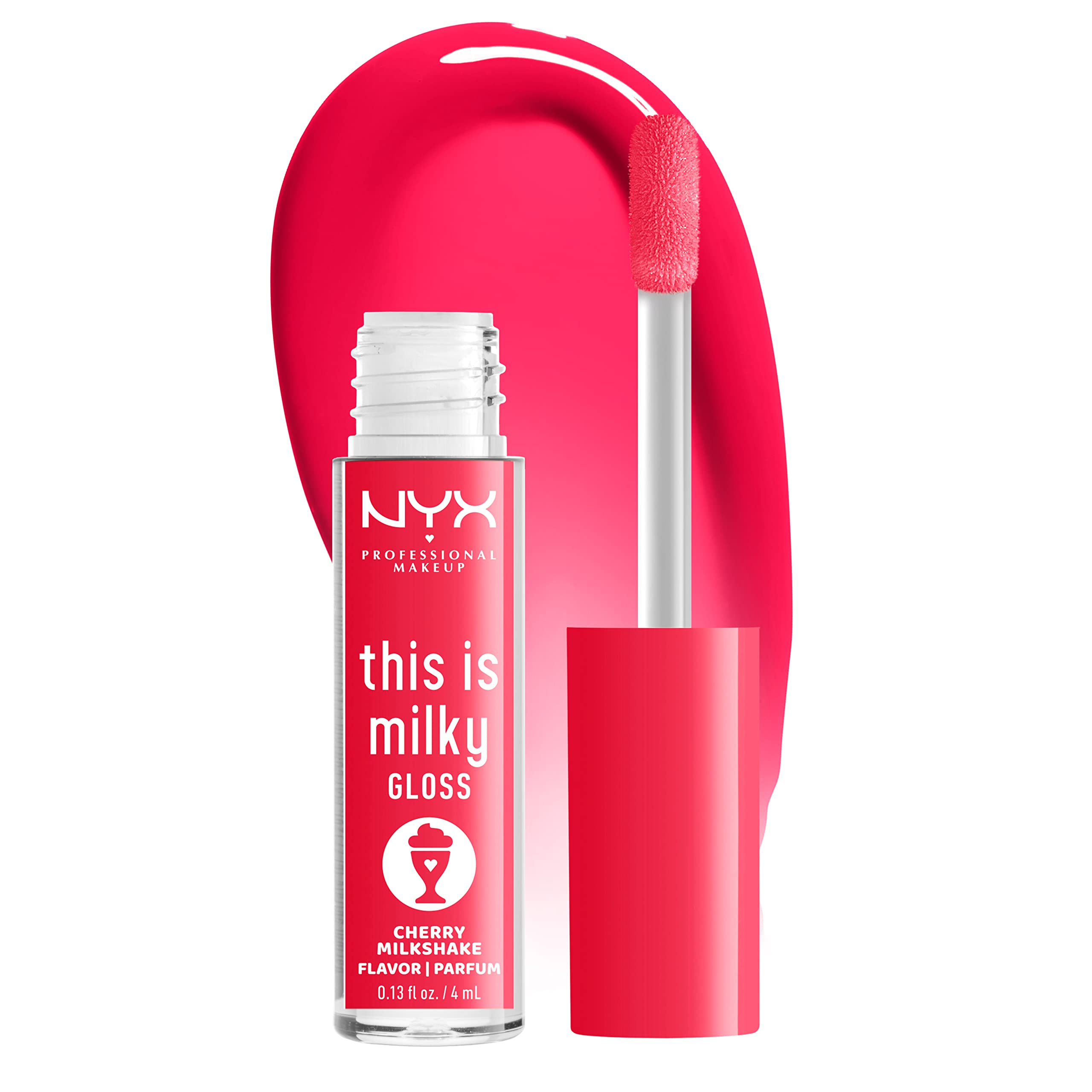 NYX PROFESSIONAL MAKEUP This Is Milky Gloss, Lip Gloss with 12 Hour Hydration, Vegan  Cherry Milkshake (Cherry Pink)