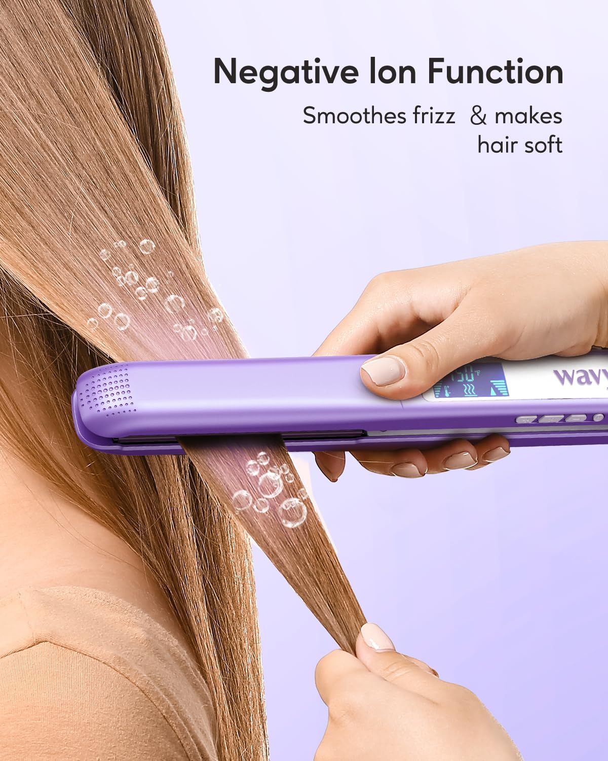 Wavytalk Pro Flat Iron Hair Straightener, 100% Pure Titanium Flat Iron for Easy Glide, Straightener and Curler for All Hairstyle