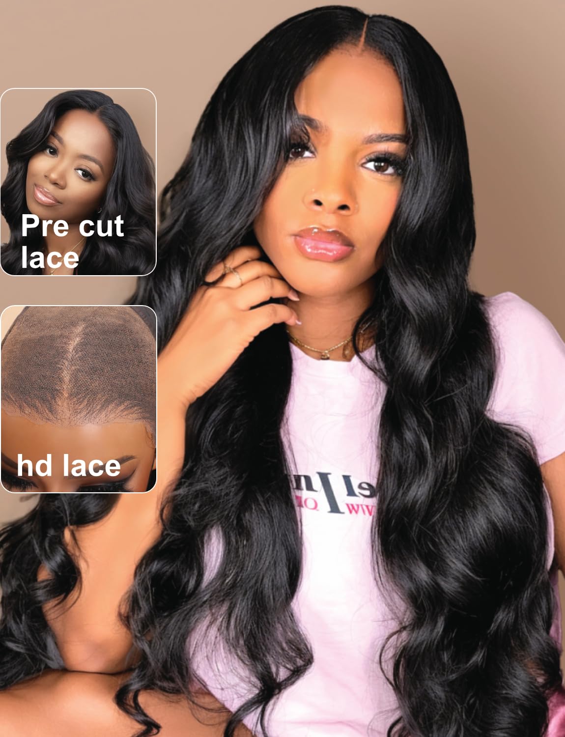 Unice Glueless Wigs Human Hair Pre Plucked Pre Cut Lace 5X5 Thin Hd Lace Closure Wig Body Wave Human Hair Wig Bleached Knots Mat