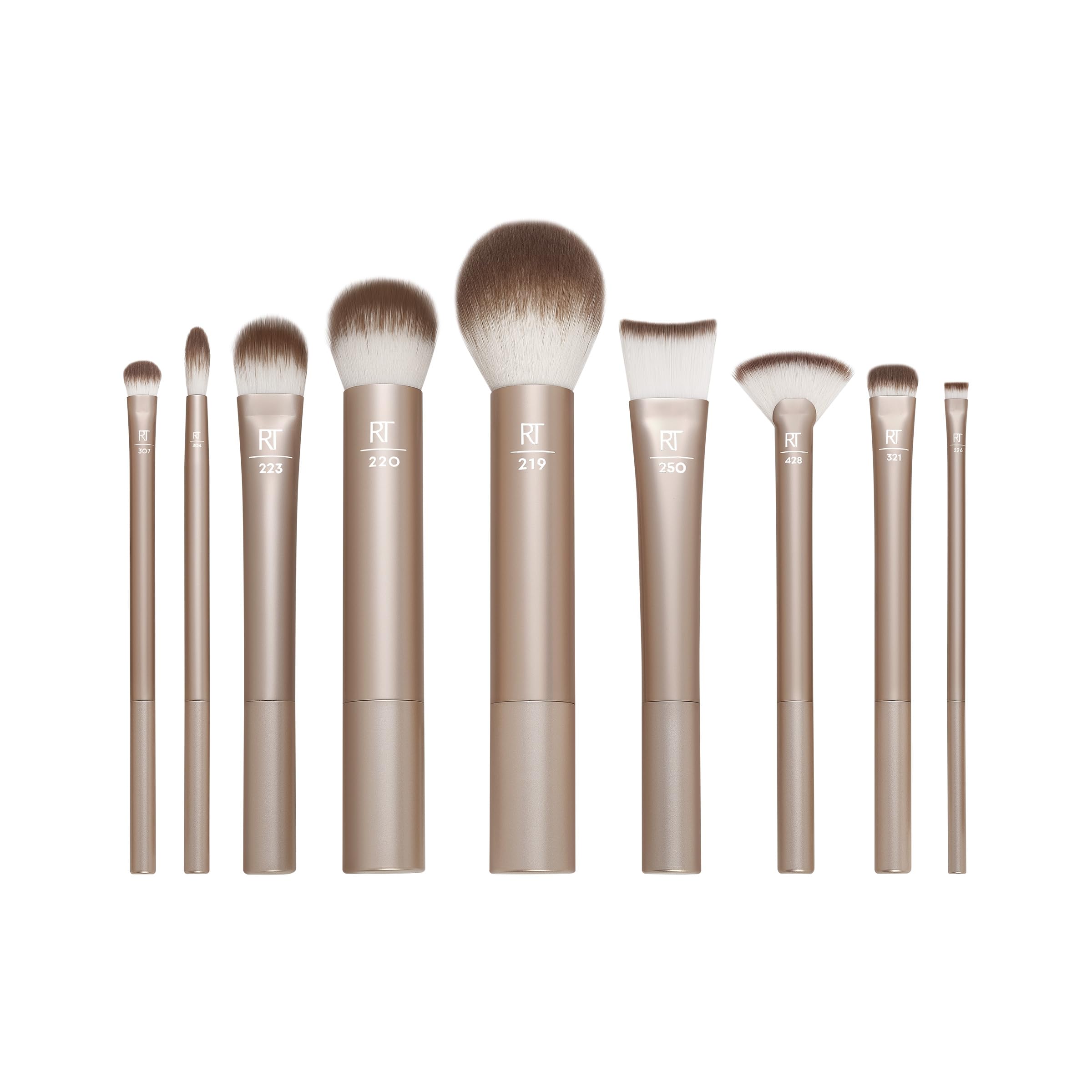 Real Techniques Au Naturale Makeup Brush Kit, For Liquid, Cream, & Powder Foundation, Eyeshadow, Blush, & Contour, Premium Quali