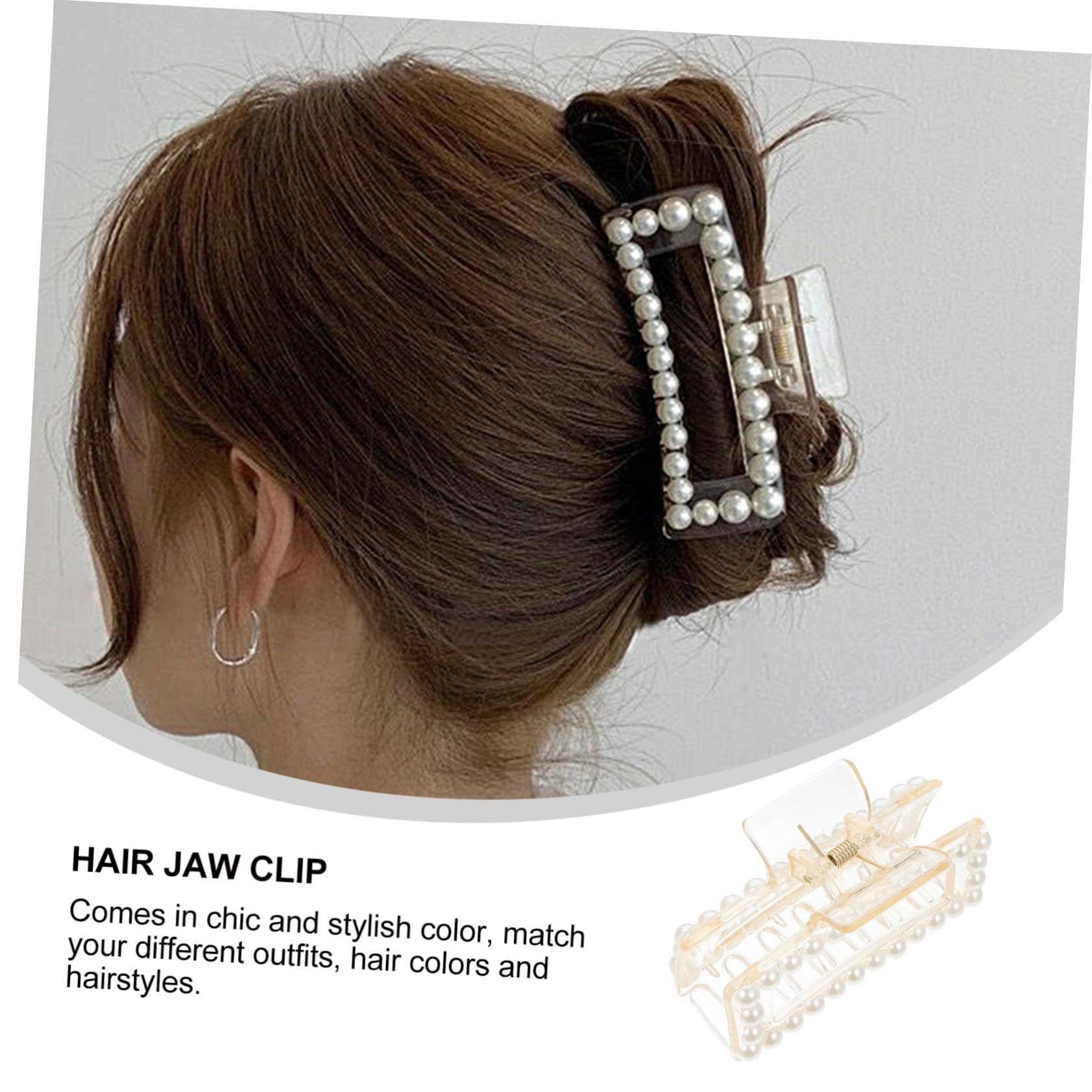 Gogogmee Pearl Hair Jaw Clips for Women Hair Claw Clamp Stylish Hair Clasp Ornament Hair Decoration for Girls and Women Fashion