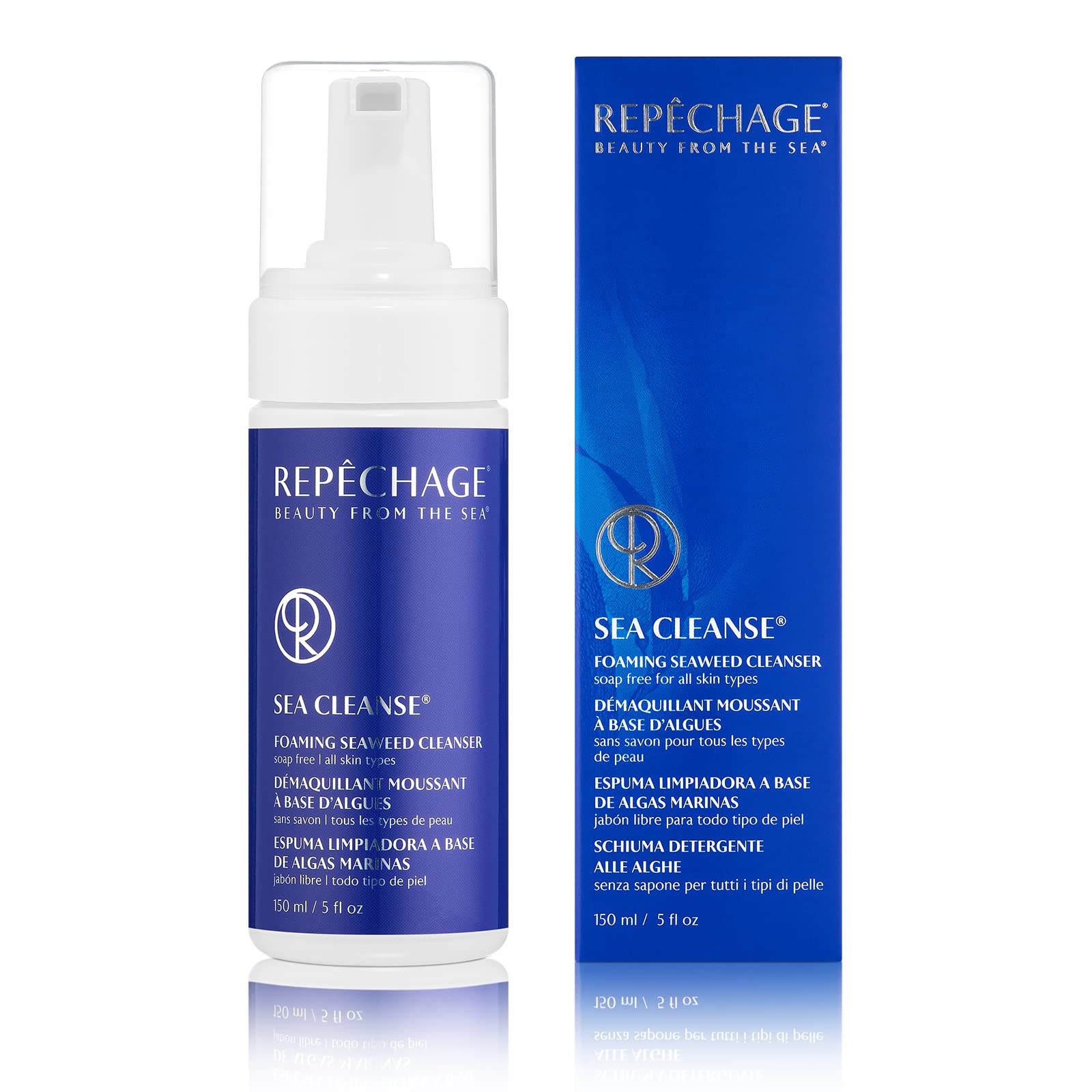 Repechage Sea Cleanse Foaming Seaweed Cleanser, Soap-Free For All Skin Types - Daily Gentle Foaming Face Cleanser Removes Makeup