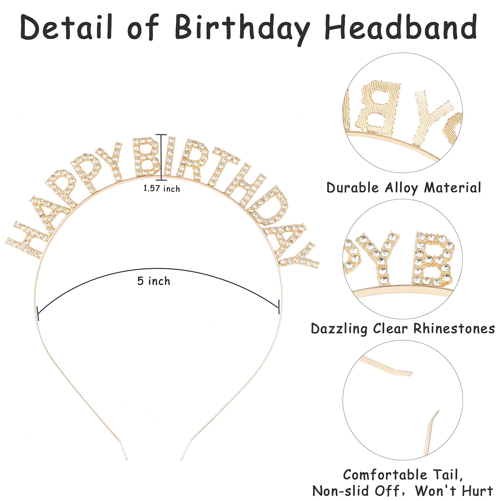 CIEHER Birthday Tiara,Birthday Headband for Women Girls,Queen Crown,Birthday Girl,Tiaras and Crowns for Women,Crown for Girls,Ha
