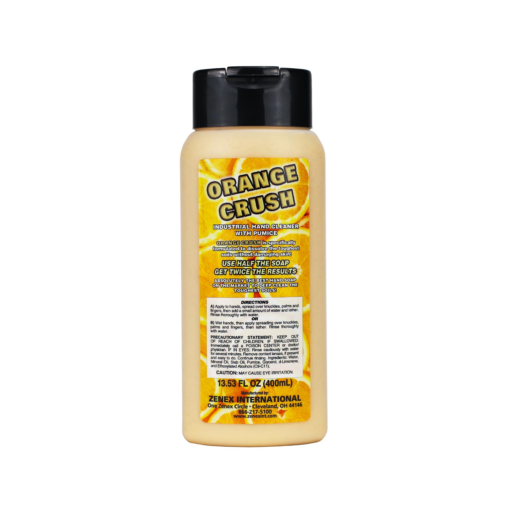 Zenex Orange Crush Hand Soap with Pumice and Skin Conditioners - Industrial Hand Cleaner | Citrus Crme Scent | Dissolve Tough So