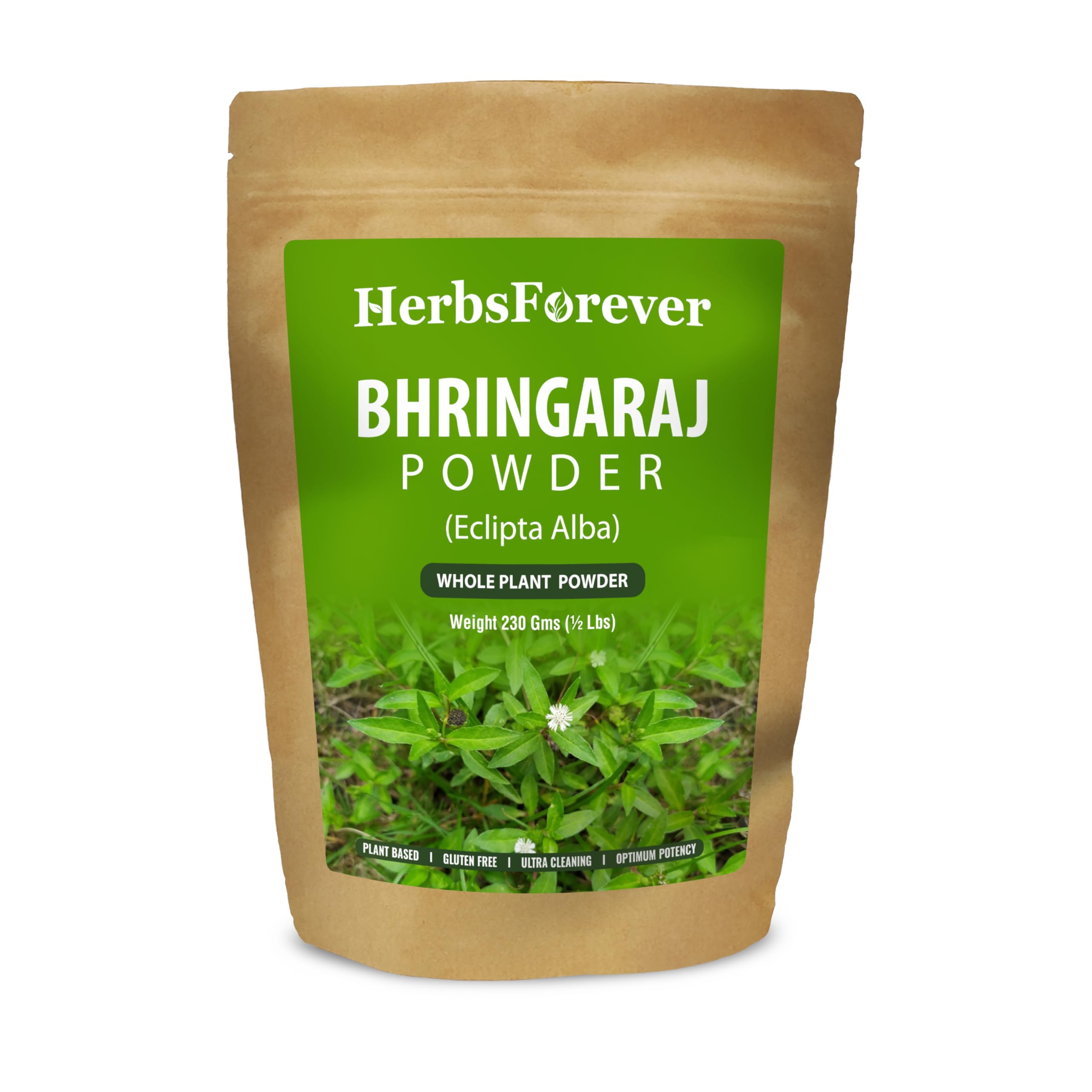 HerbsForever Bhringaraj Powder Eclipta Alba Hair Care Herb Natural Hair Conditioner Nourishes Hair Follicles Non GMO, Vegan 230 