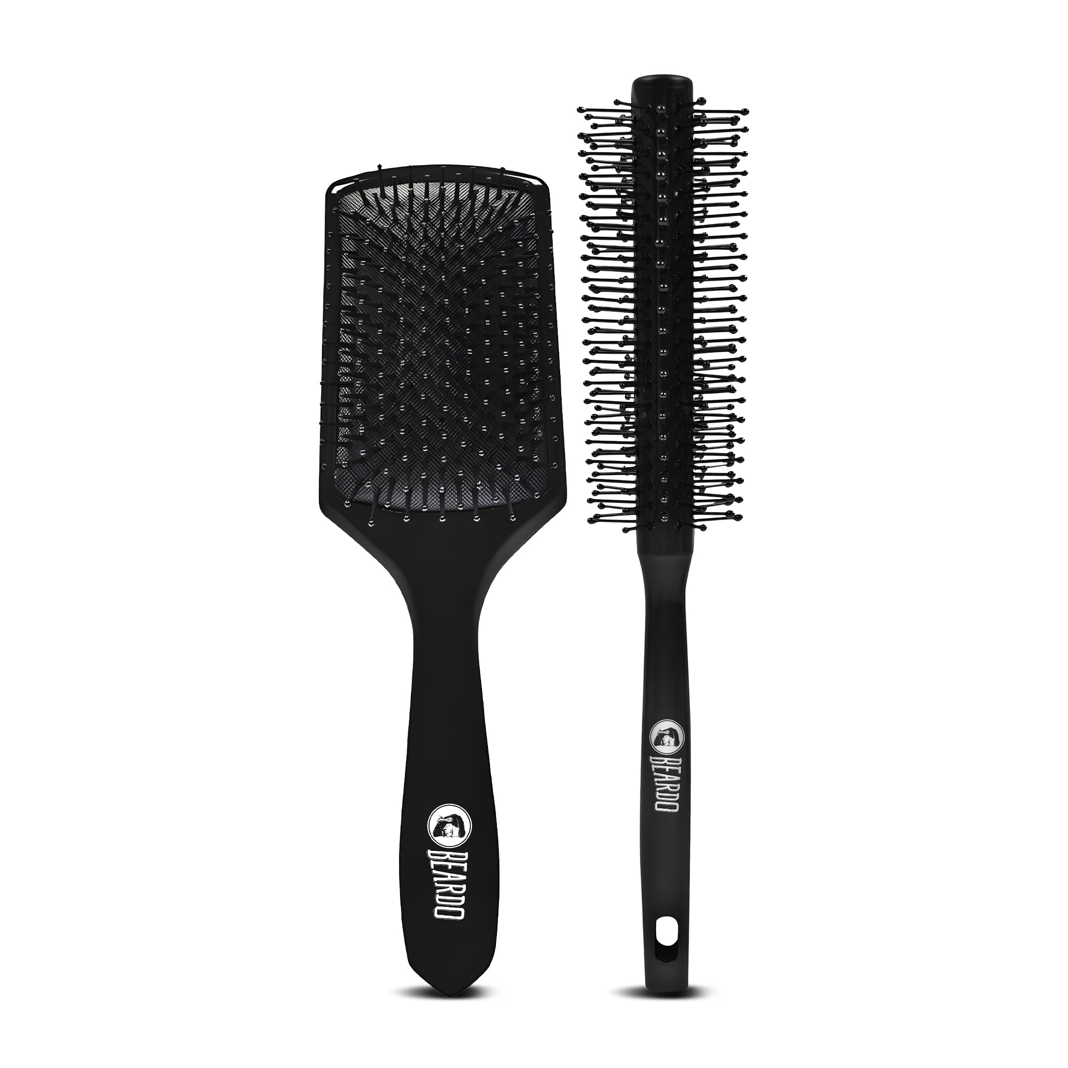 Beardo Detangling Hair Brush & Roller Hair Brush (Set Of 2) | Detangling Curls, Smoothening, Frizz Control, Shine, Paddle Hair B