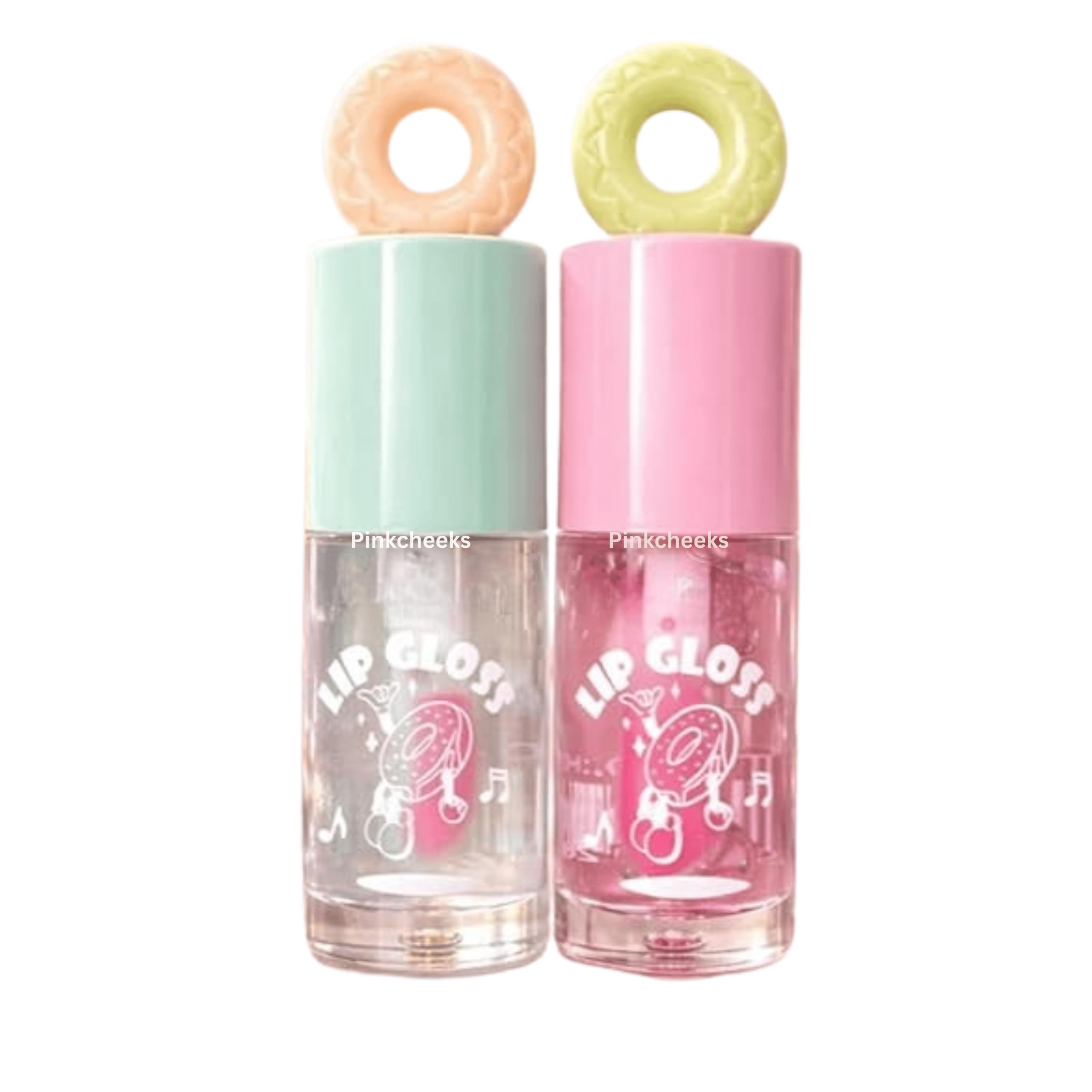 Hydrating Lip Gloss Set Of 2 | MoistureRich Clear & Tinted Shine | Lightweight NonSticky Gloss With Cute Donut Cap For Soft, G