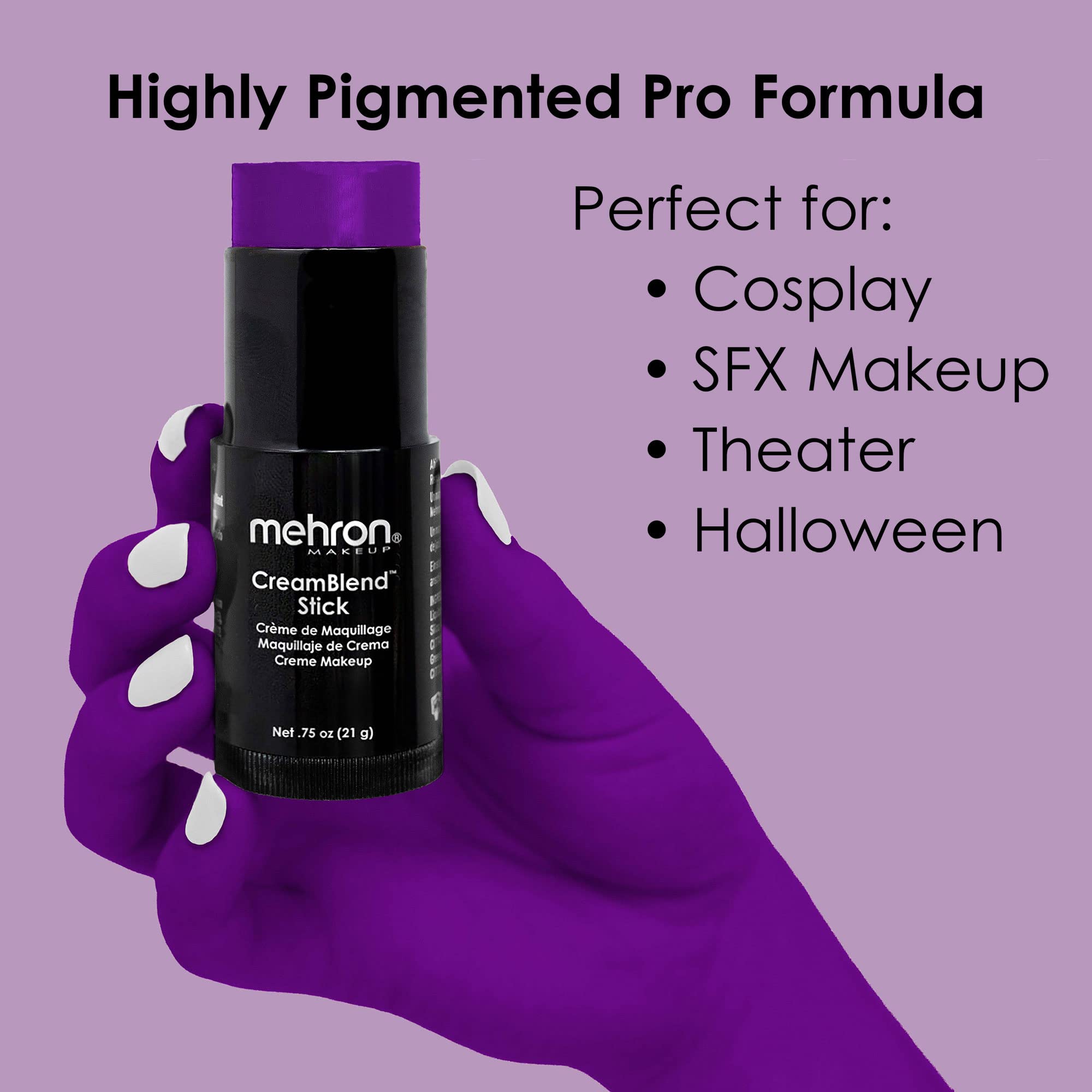 Mehron Makeup Creamblend Stick - Body Paint (.75 Oz) (Purple)