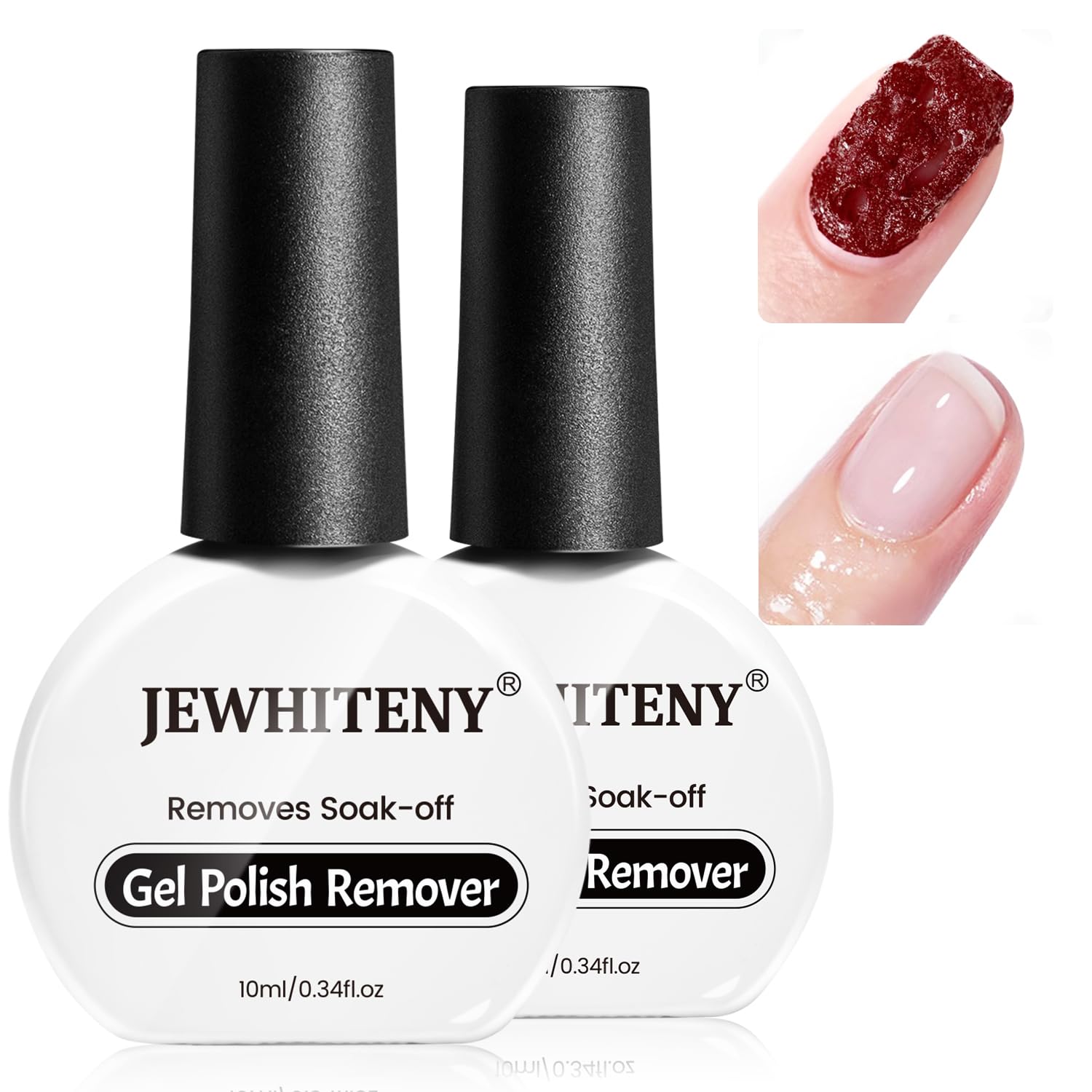 JEWHITENY 10ML Gel Nail Polish Remover 2pcs Professional Gel Remover for Nails 3-5 Minutes Gel Nail Remover Easy And Quick Remov