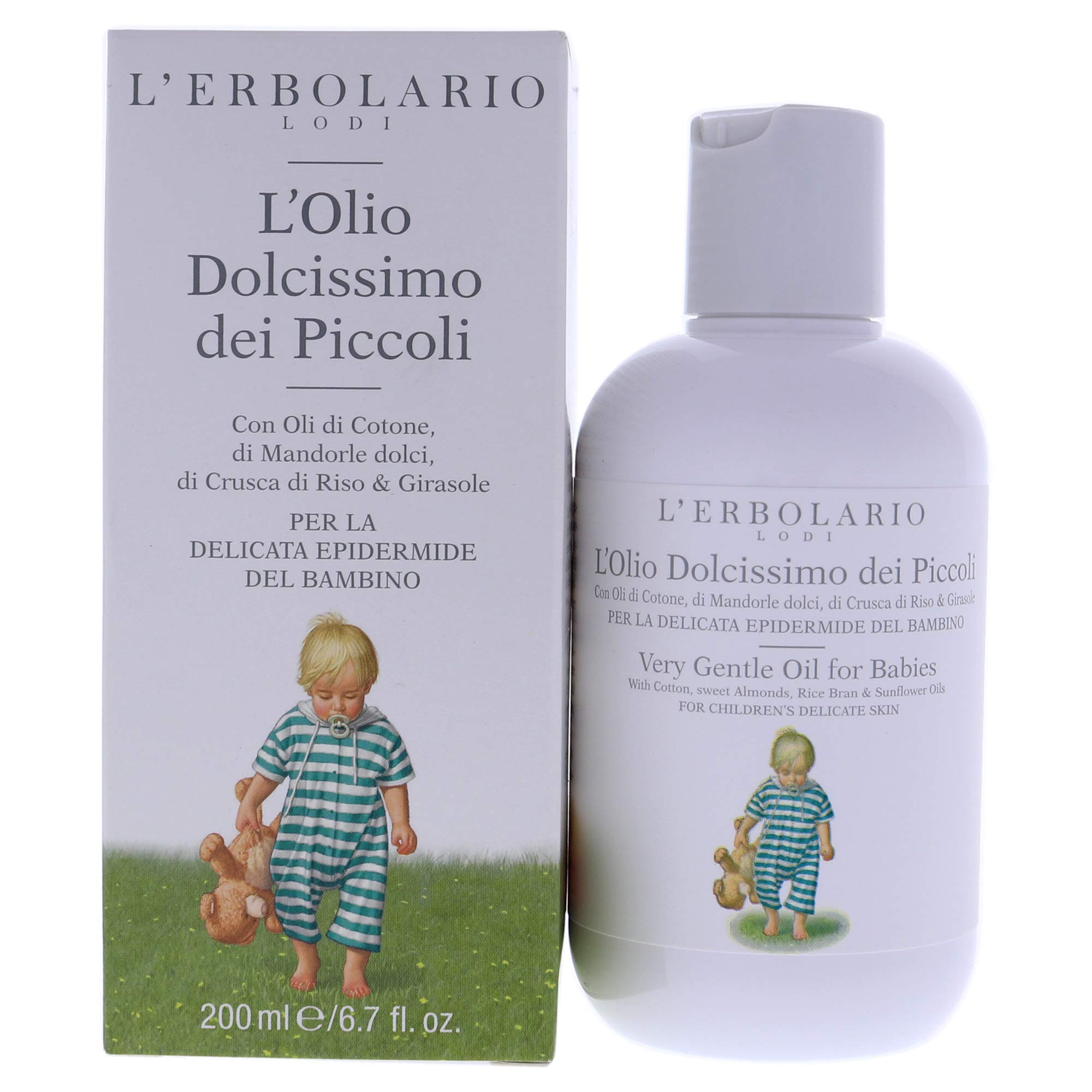 L'Erbolario Very Gentle Oil For Babies - Soothing, Protecting And Cleansing - For A Moisturizing Massage After Bathing - Ideal F