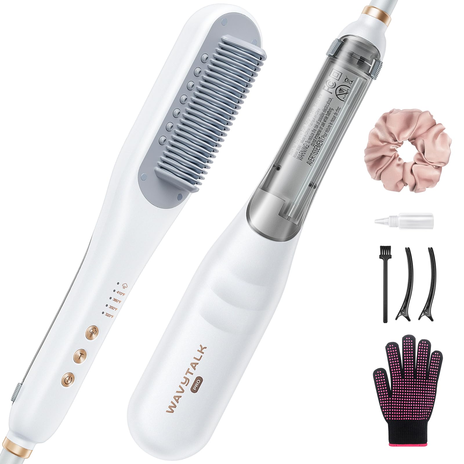 Wavytalk Pro Steam Hair Straightener Brush, 3 in 1 Straightening Brush with Steam, Brush and Straightener, Steam Features to Enh