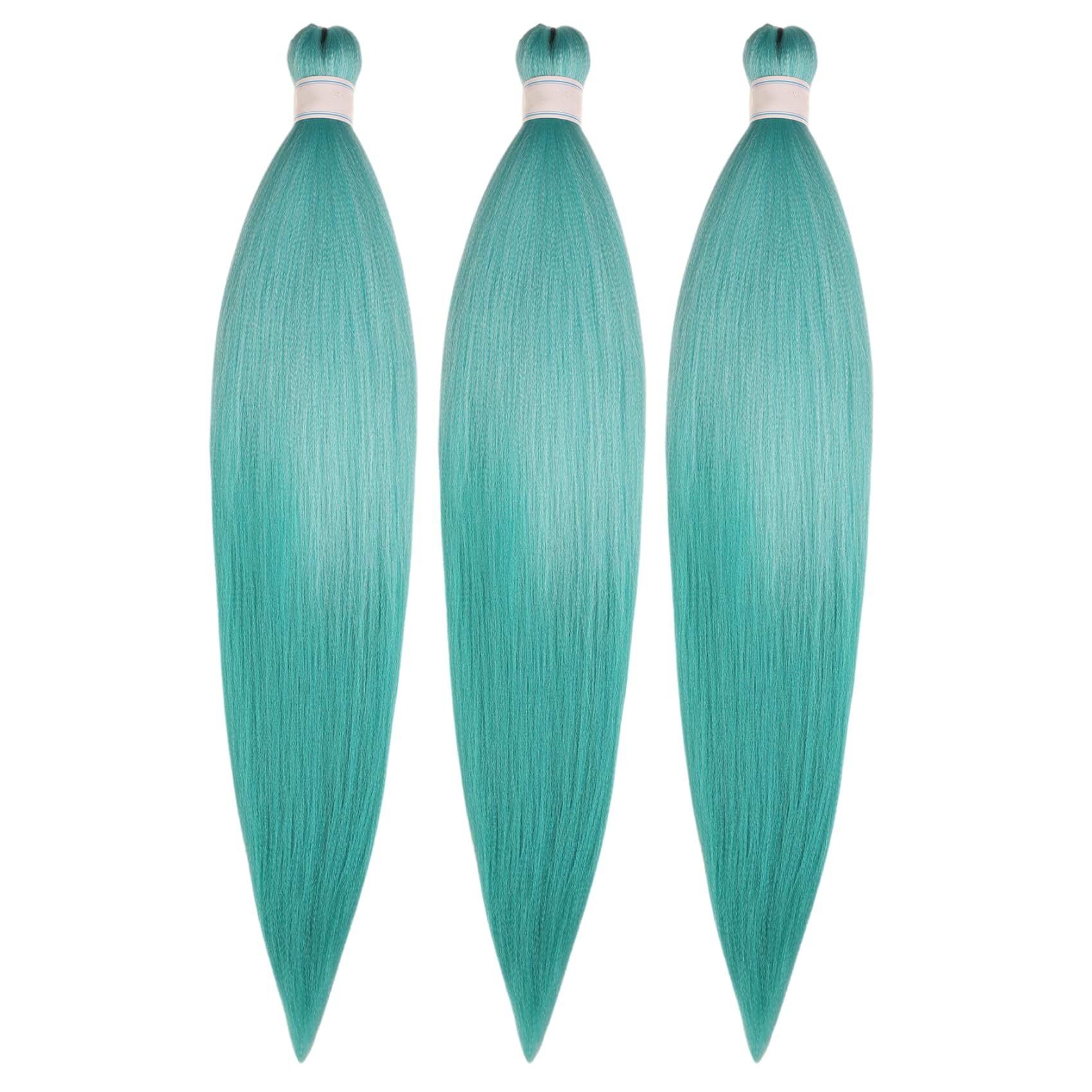 Bright Pastel Aqua Blue Braiding Hair Pre stretched Kanekalon Human Braiding Hair Extensions Feed in Braids