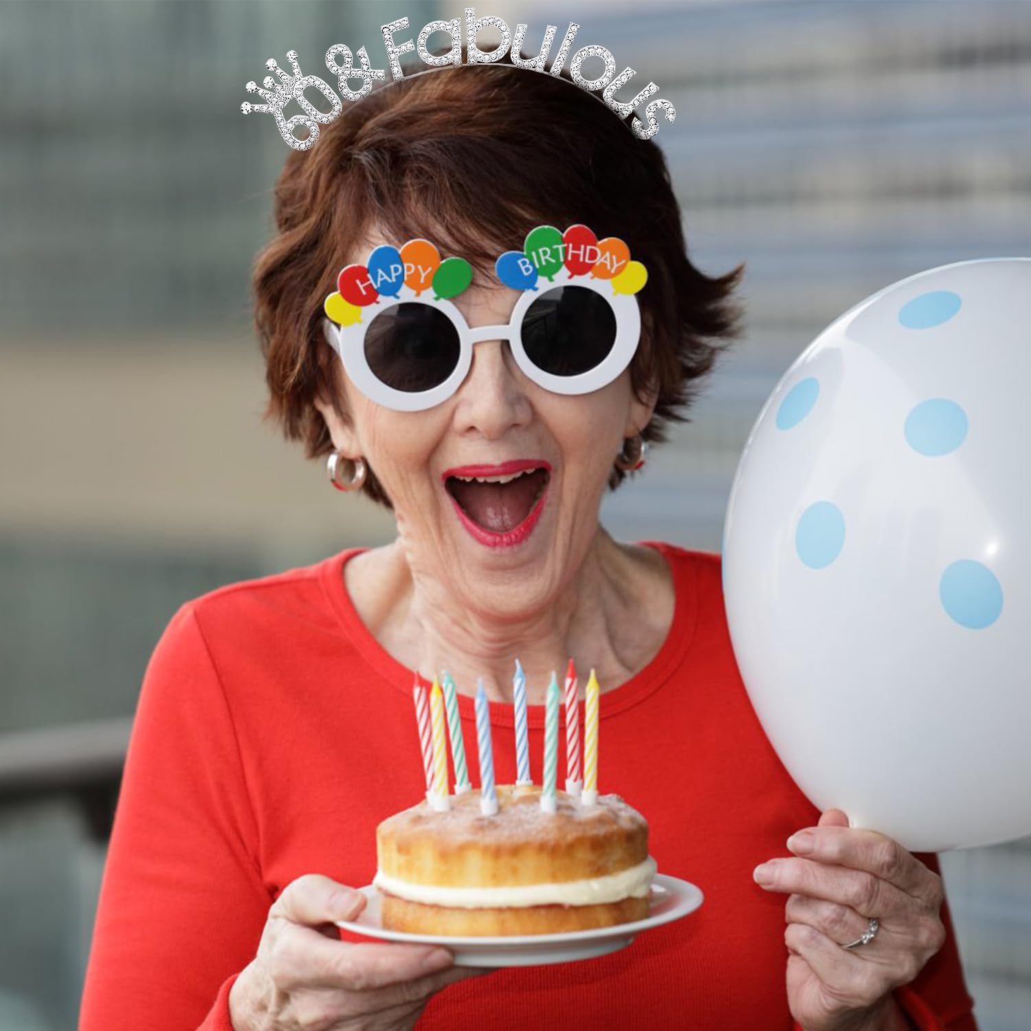 Atoden 60th Birthday Decorations 60 and Fabulous Headbands for Women Silver Tiara Crown Gifts for Women