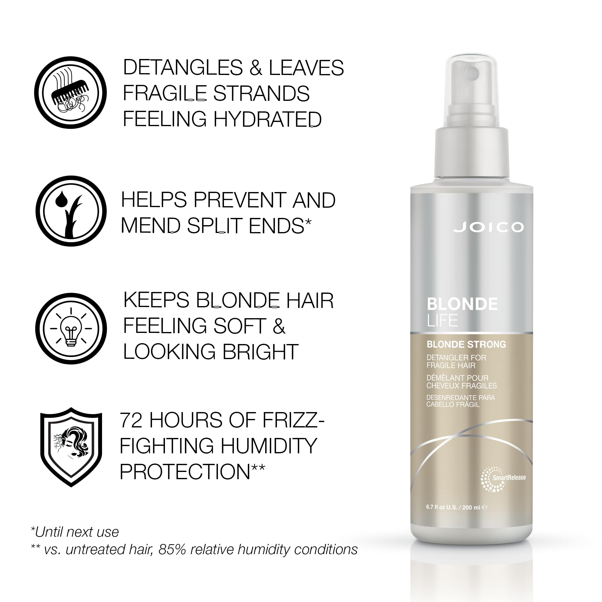 Joico Blonde Life Blonde Strong Conditioning Detangler | For Fragile Blonde Hair | Prevents Split Ends & Breakage | 72 Hour Humi