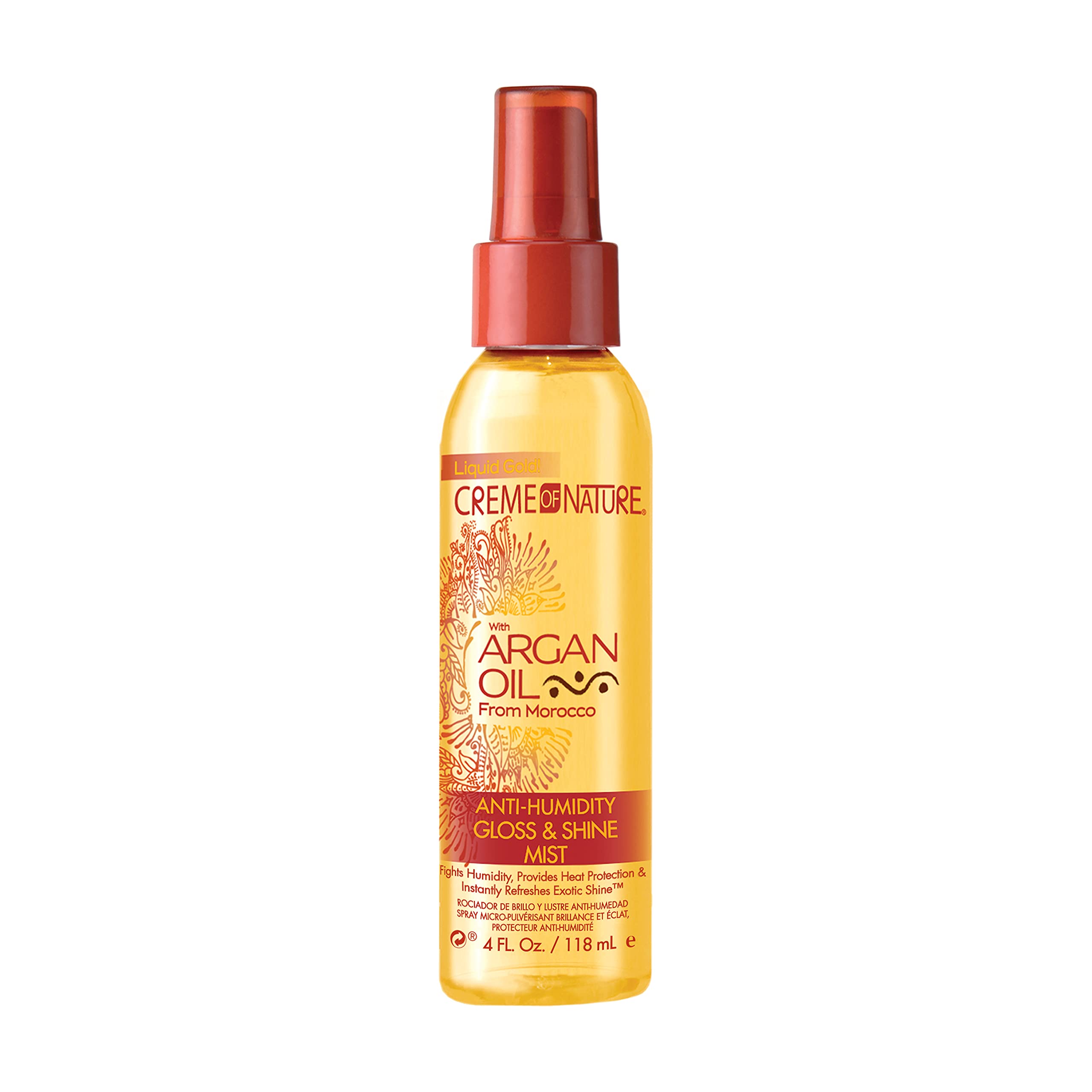 Creme Of Nature, Argan Oil Anti Humidity Gloss & Shine Mist, Argan Oil Of Morocco, Provides Heat Protection, 4 Fl Oz