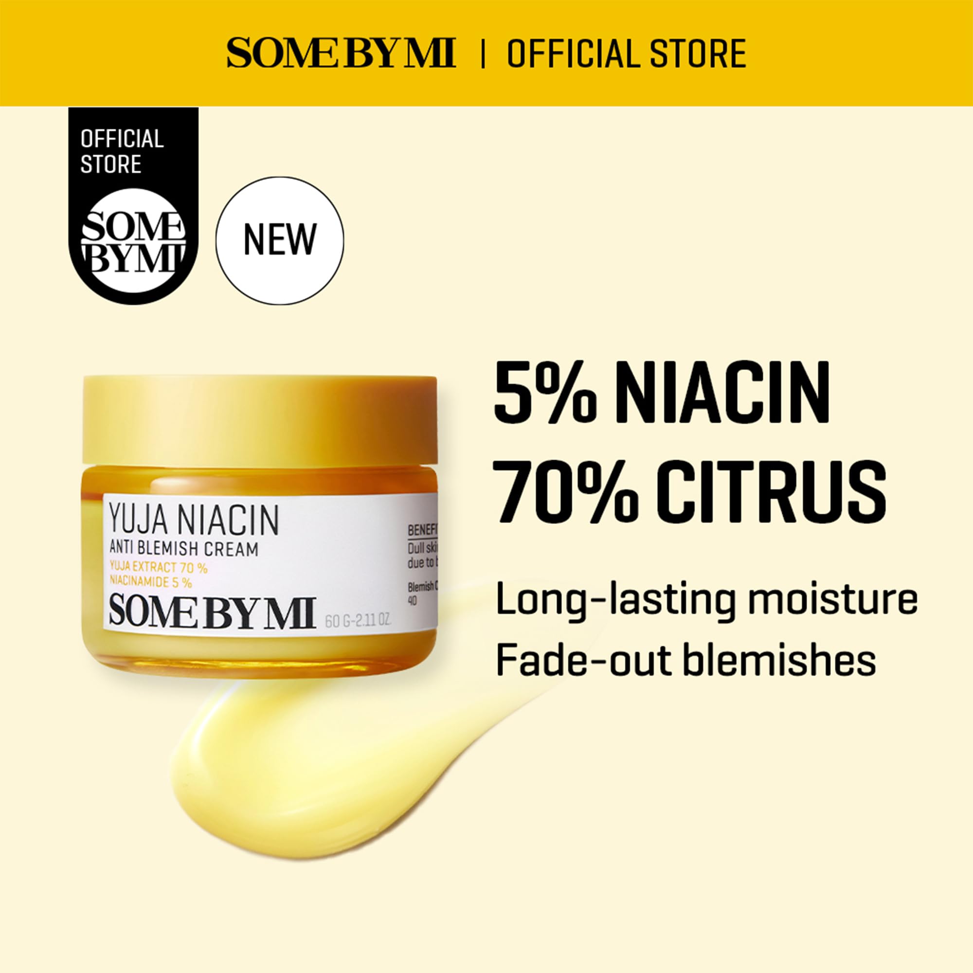 Some By Mi Yuja Niacin Anti Blemish Cream - 2.02Oz, 60Ml - Daily Face Moisturizer Made From 5% Niacinamide - Advanced Skin Brigh
