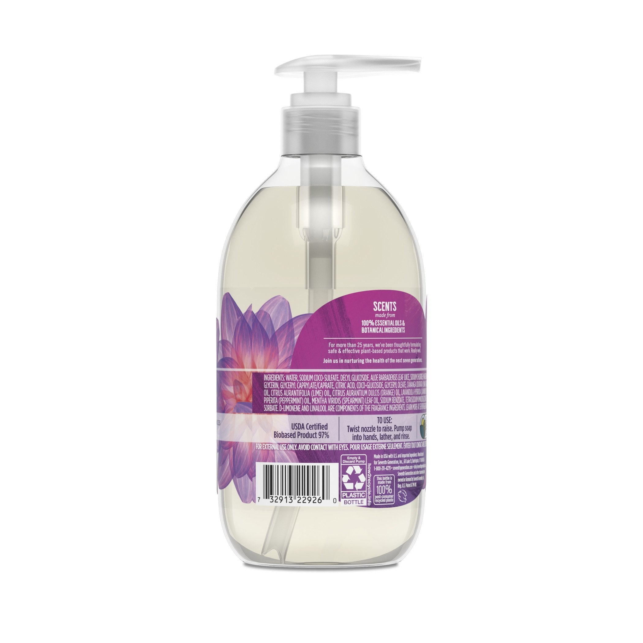 Seventh Generation Lavender Flower & Mint Natural Hand Wash ( Pack Of 2 - 12 Oz. Bottles)