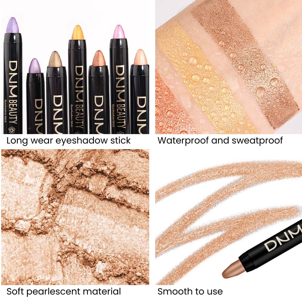 Kaely 2Pcs Cream Eyeshadow Stick Set For Eyes,Light Khaki & Desert Gold Shimmer Pen,Eye Brightener Halloween Makeup,Sombras Para