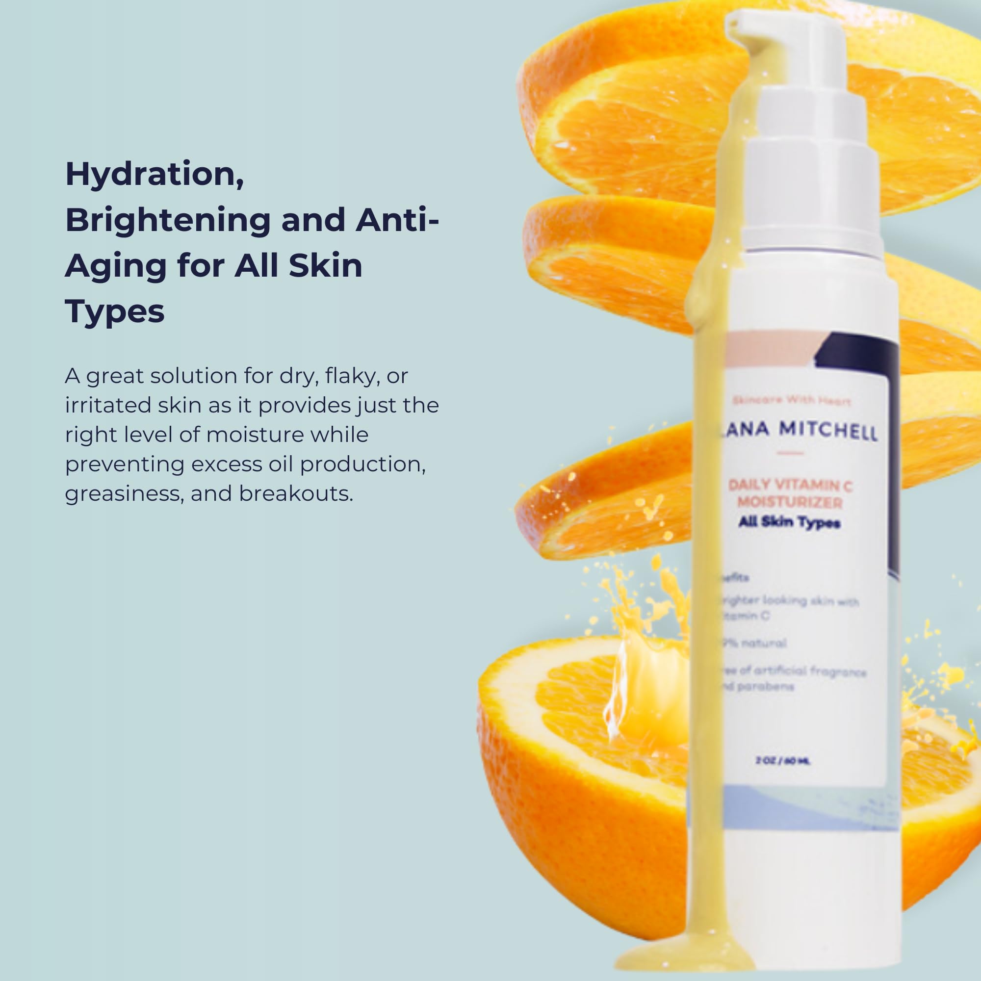 Alana Mitchell Daily Vitamin C Serum for Face - Hydrating Face Moisturizer for Women & Men - Anti Aging Face Serum w/Natural Ing