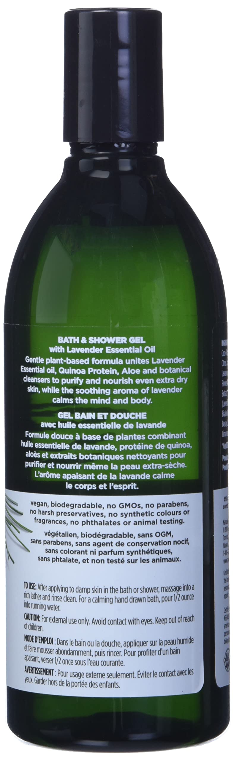 Avalon Organic Botanicals, Bath & Shower Gel, Lavender, 12 Oz