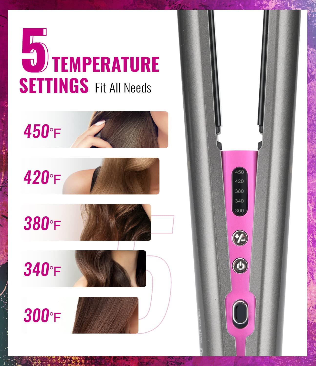 Hair Straightener and Curling Iron 2 in 1 Flat Iron Hair Straightener Ceramic Extra-Long Plates Straightener and Curler Auto Shu
