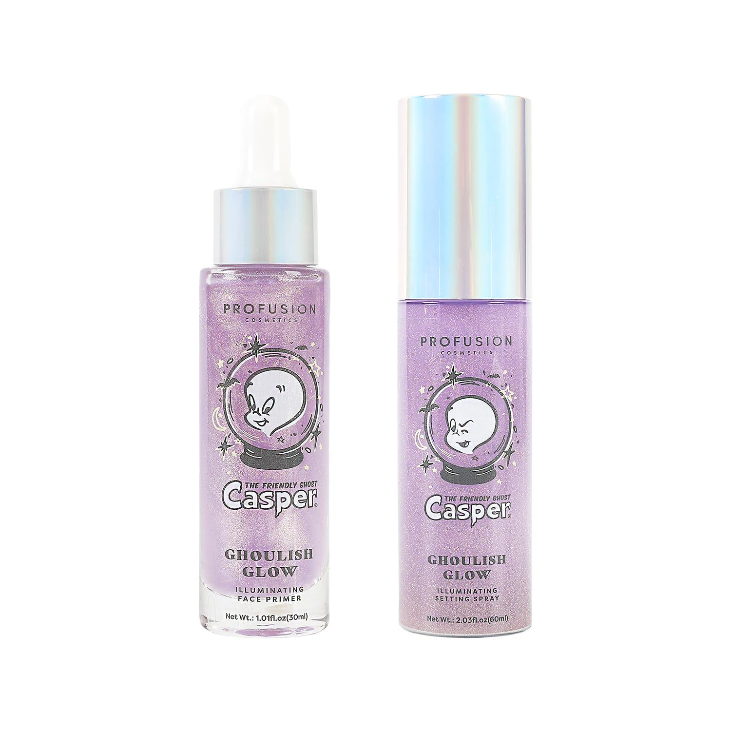 Profusion Cosmetics Ghoulish Glow Illuminating Face Primer Moisturizing and Refreshing Long Lasting Makeup Setting Spray, Natura