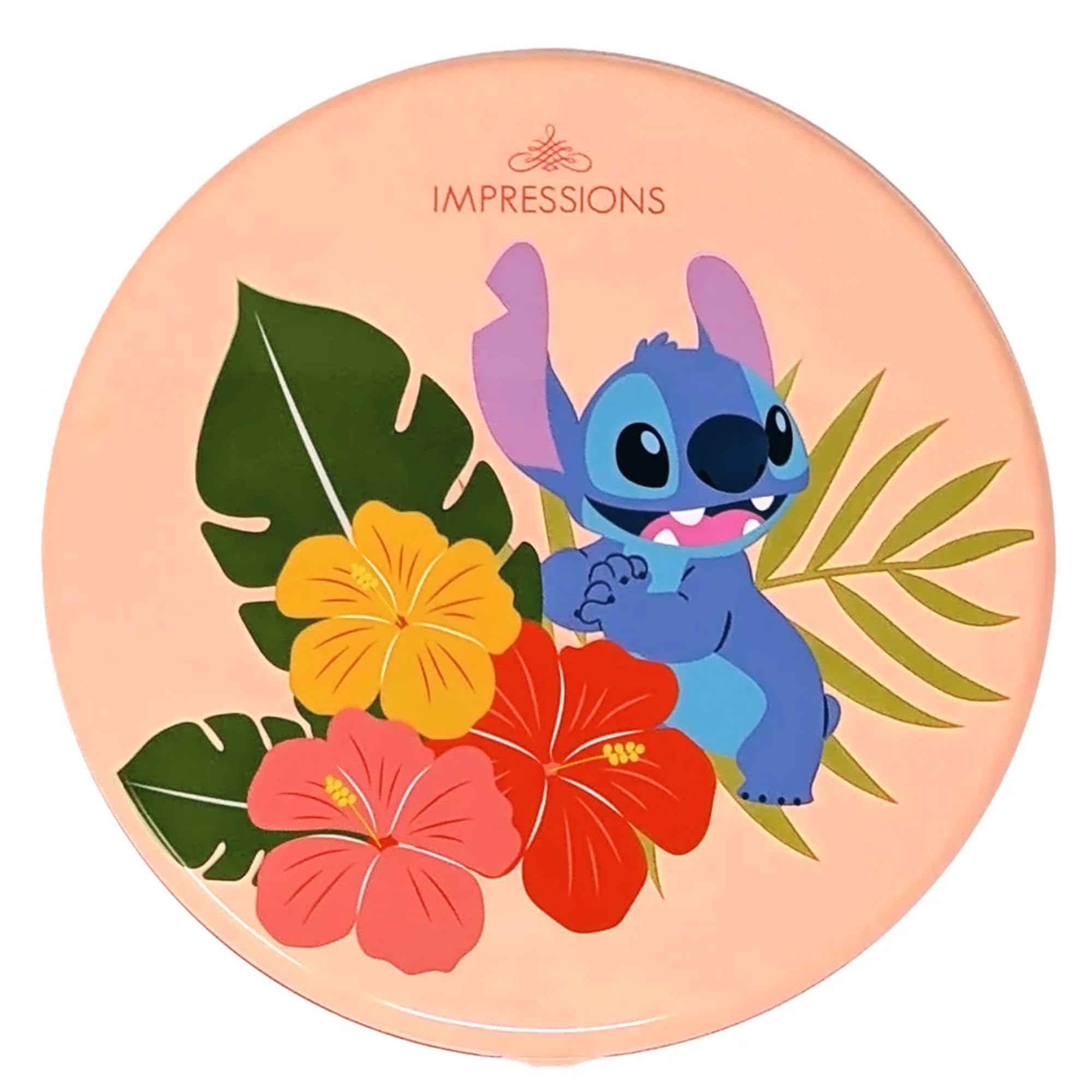 Impressions Vanity Disney Stitch Compact Mirror with Light, Double Sided Cute Travel Makeup Mirror with Magnification, Daylight