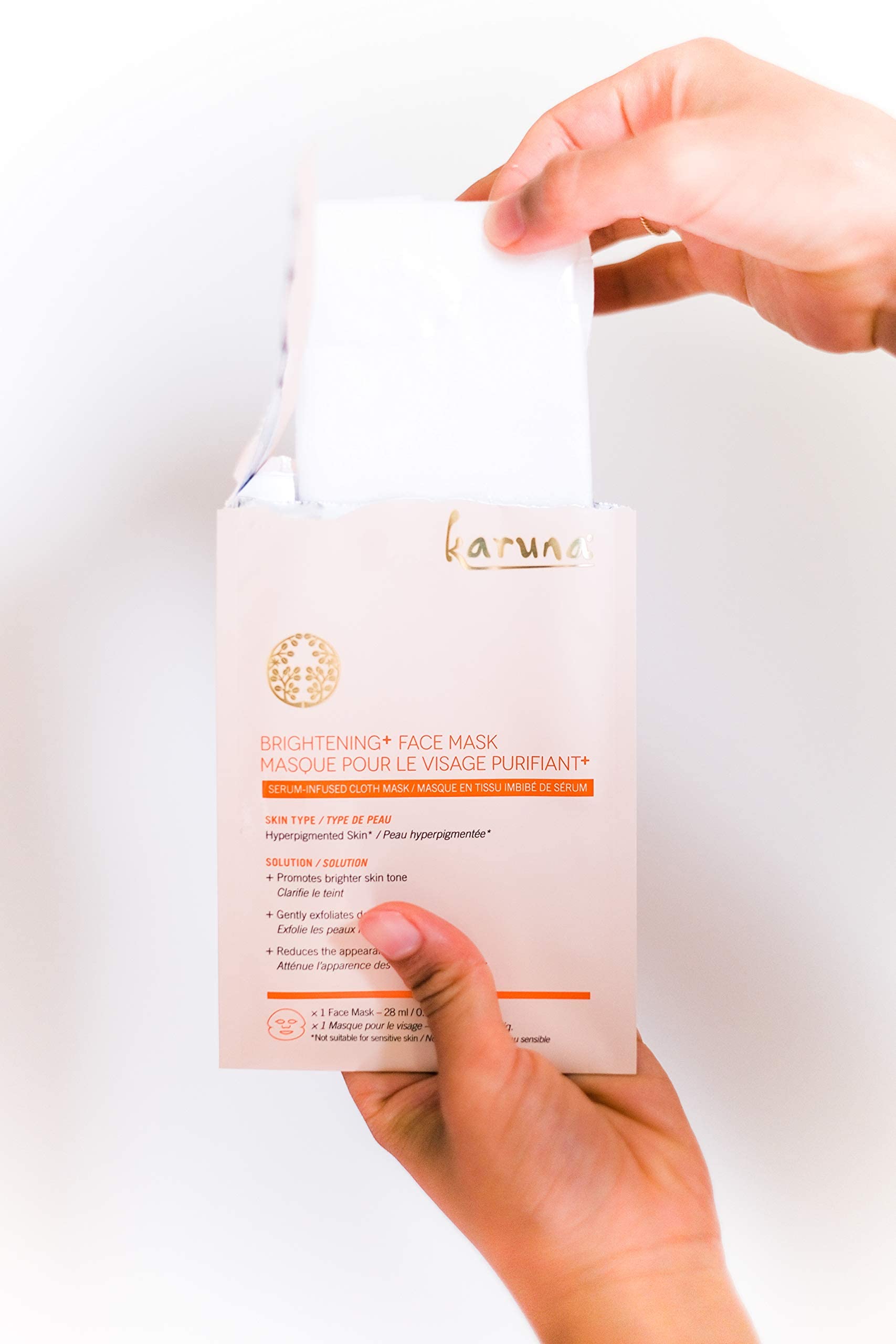 Karuna Brightening+ Face Mask Sheets, Facial and Beauty Skin Care Essential to Brighten Skin and Reduce Hyperpigmentation or Dar