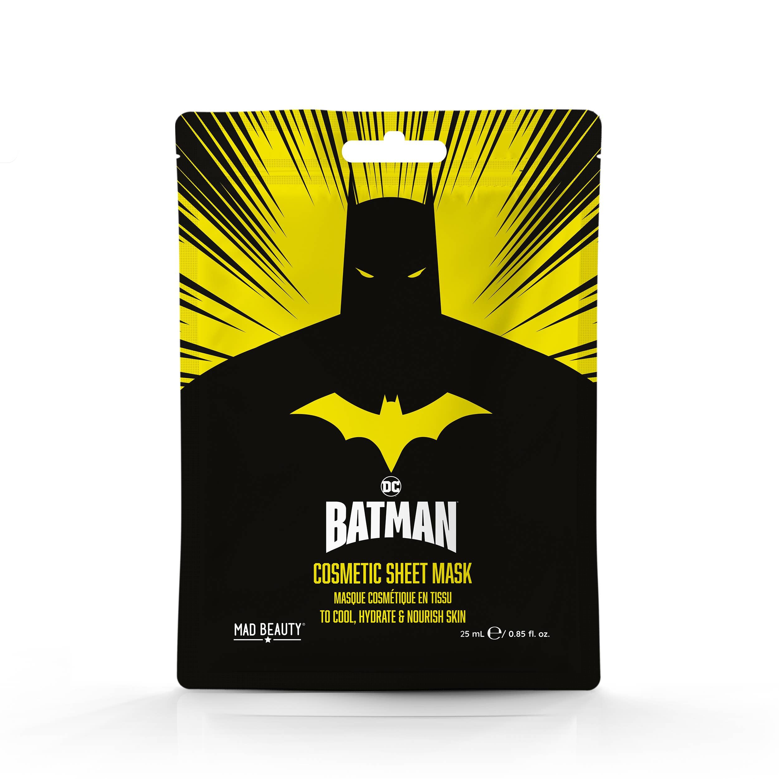 Batman Cosmetic Sheet Mask | Official DC Comics Licensed Skincare | Hydrating Face Sheet | Collectible Beauty Gift for Teens, Ad