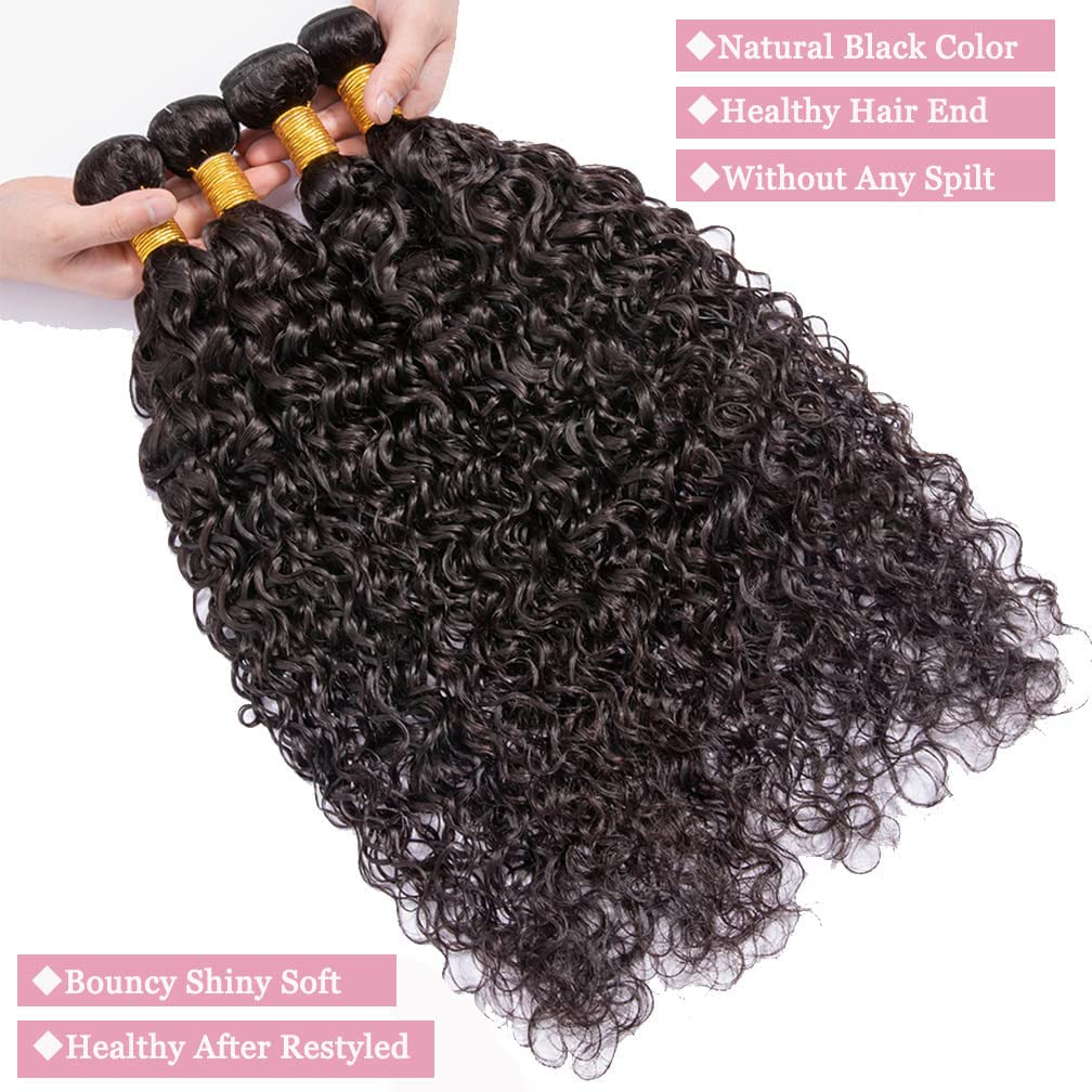Deep Wave Bundles Human Hair 1 Bundles 20 Inch Water Wave Bundles 12A Brazilian 100% Unprocessed Virgin Human Hair Wet And Wavy
