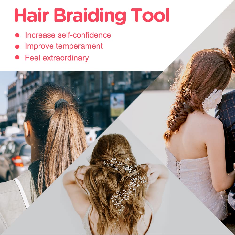 Topsy Hair Tail Tools Set,Tsmaddts Hair Braiding Set 8 Pcs Topsy Tail Tools 8 Pcs French Centipede Braiders For French Twist Pla