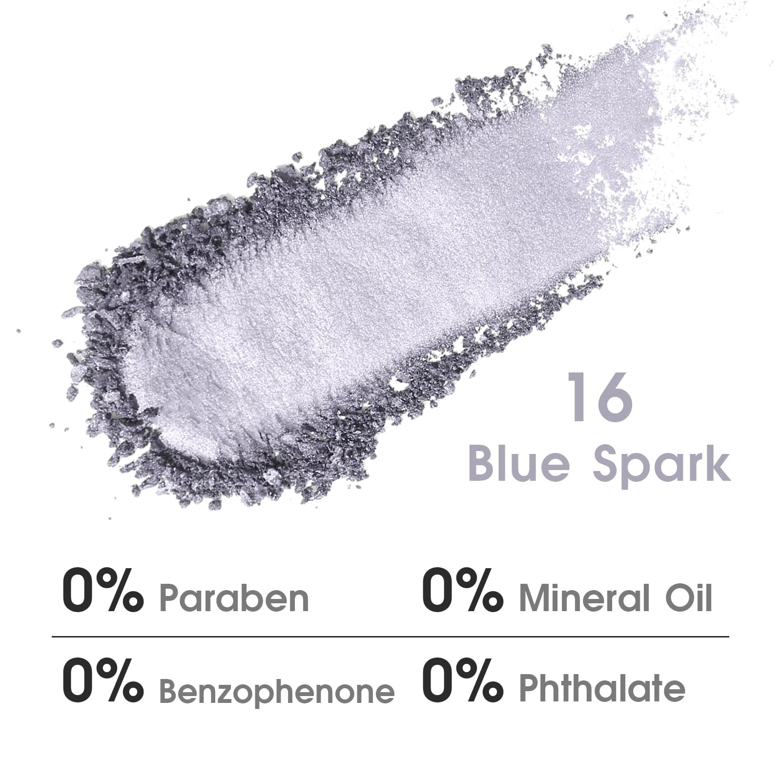 Ucanbe Blue Spark Single Eyeshadow Palette, Highly Pigmented Shimmer Eye Shadow Powder, Professional Long-Lasting Waterproof Mak