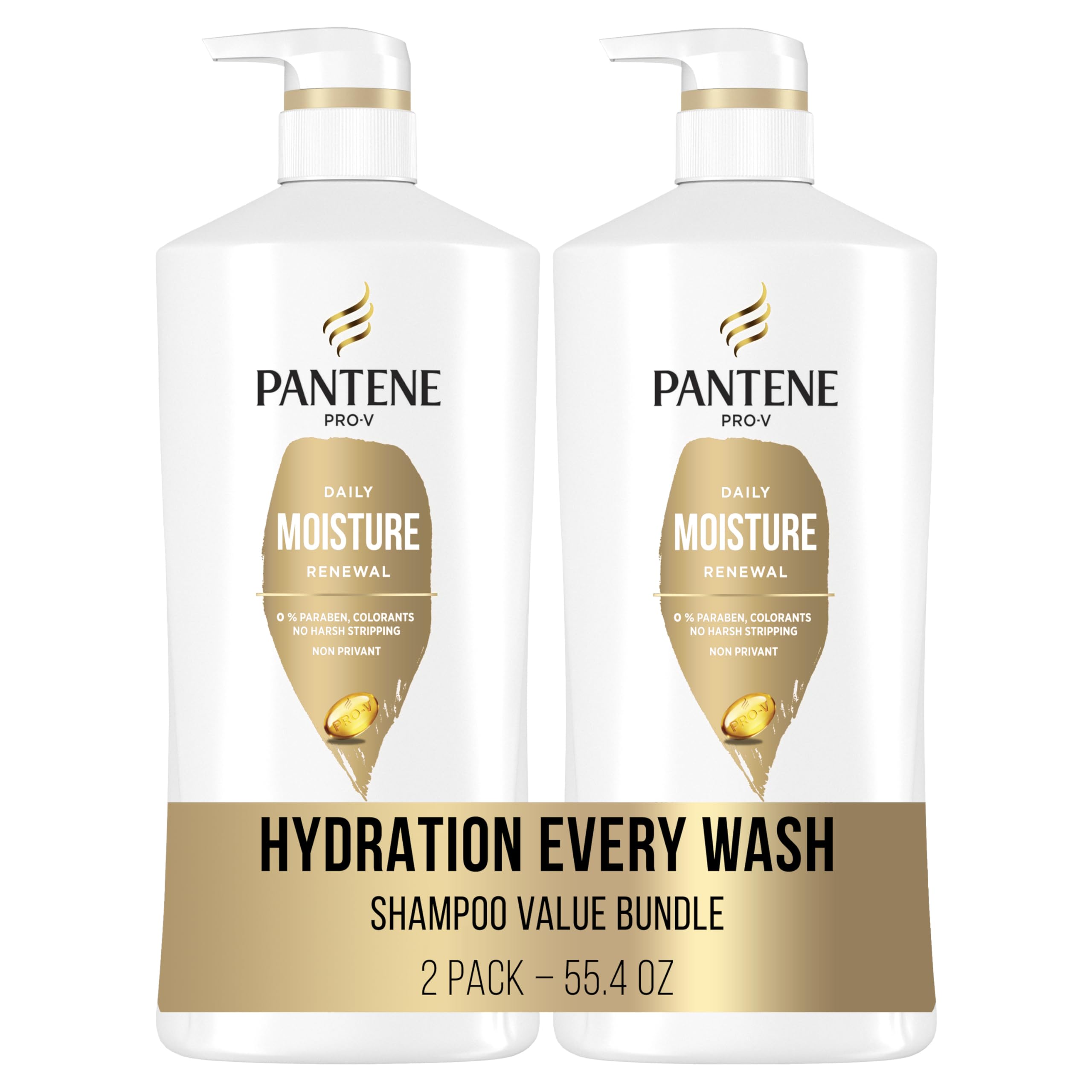 Pantene Daily Moisture Renewal Shampoo with Hair Mask Treatment, Pro-V for Dry Damaged Hair, Antioxidant-Rich, Hydrating & Nouri