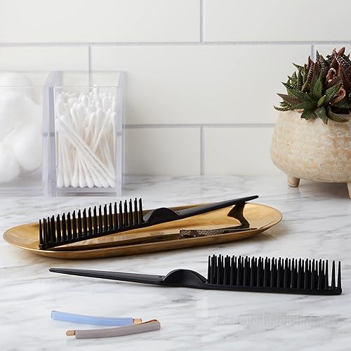 CocoBlack Naturals 3 Row Styling Comb - Detangling & Defining Curls, Small, Black, Plastic, Model CB5350