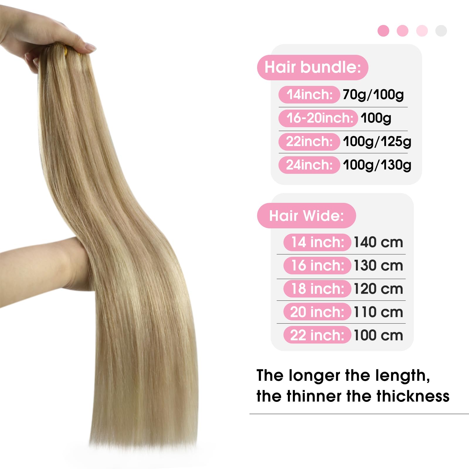 YoungSee Sew in Hair Extensions Real Human Hair Highlight Human Hair Weft Extensions Dark Ash Blonde Highlighted Light Blonde Fu