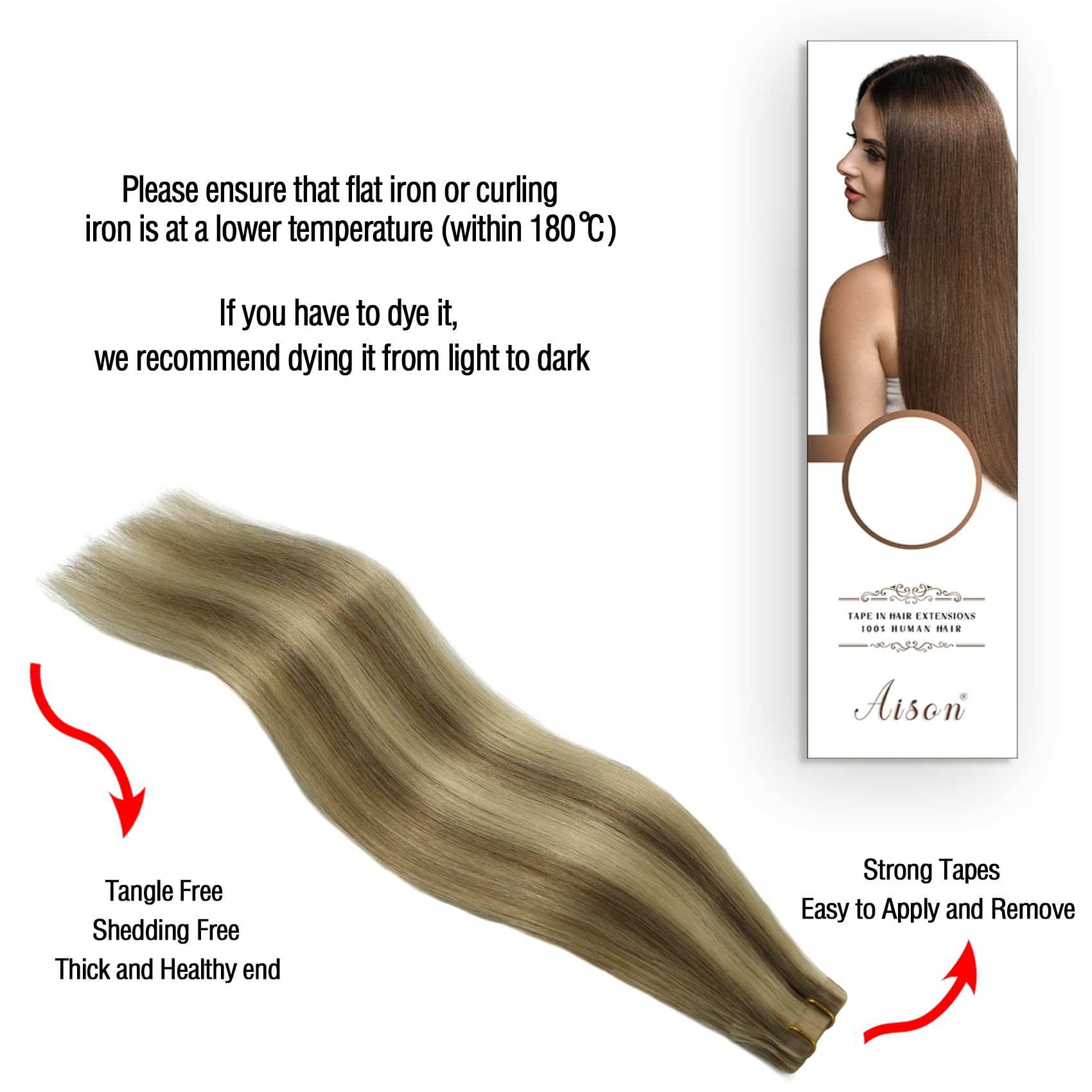 Tape In Hair Extensions 18P613 Mixed Bleach Blonde 100% Remy Human Hair Extensions Silky Straight For Fashion Women 20 Pcs/Packa