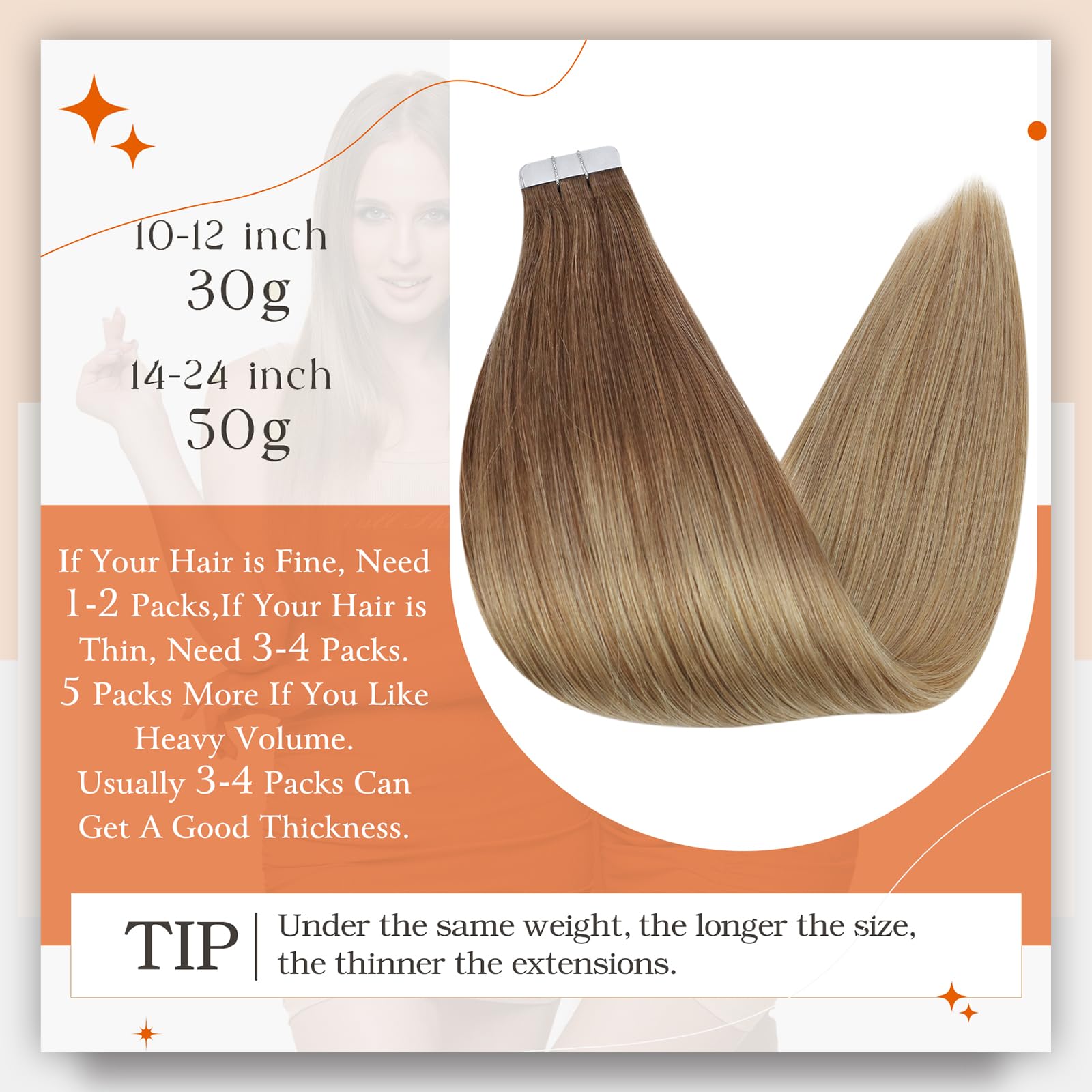 Full Shine Tape In Hair Extensions Human Hair 12Inch Tape In Extensions Color 10 Golden Brown To 14 Dark Blonde Ombre Tape In Hu