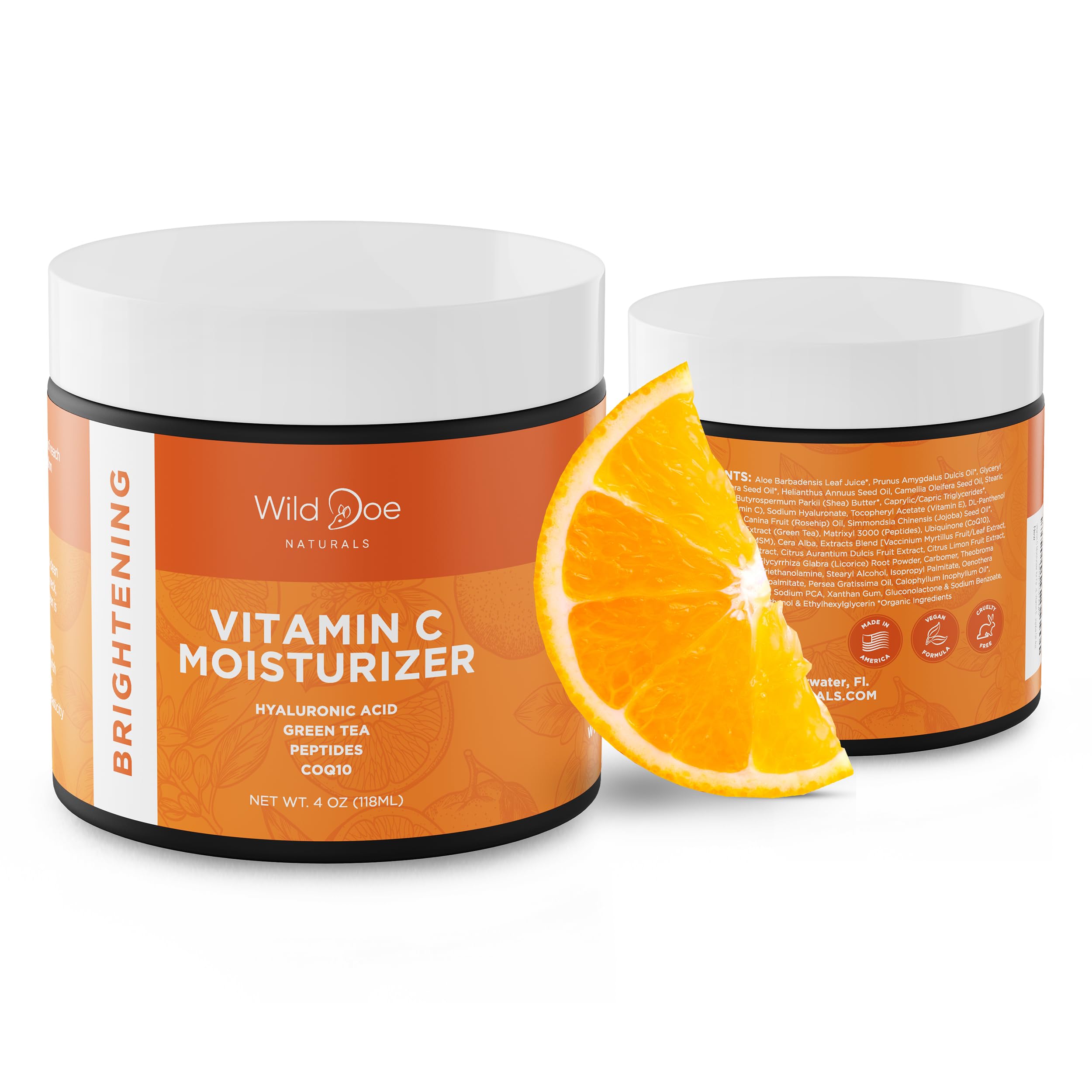 Vitamin C Face & Neck Moisturizer - Firming Eye Cream, Anti-Aging, Glowing Skin with Green Tea, Hyaluronic Acid, Vitamin E, Jojo