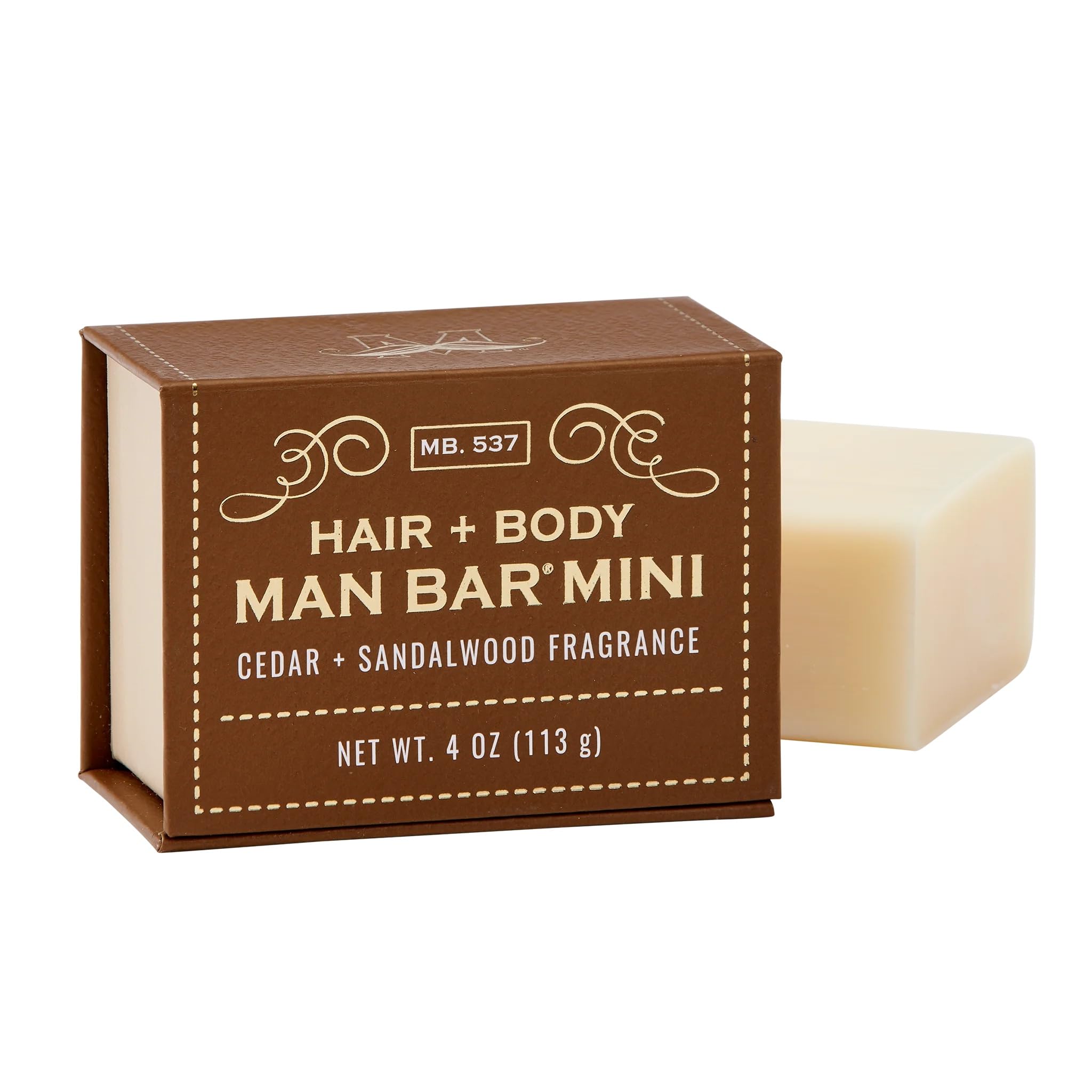 San Francisco Soap Hair and Body Mini-Bar 4oz (Cedar and Sandalwood) - No Harmful Chemicals - Good for All Skin Types - Made in 