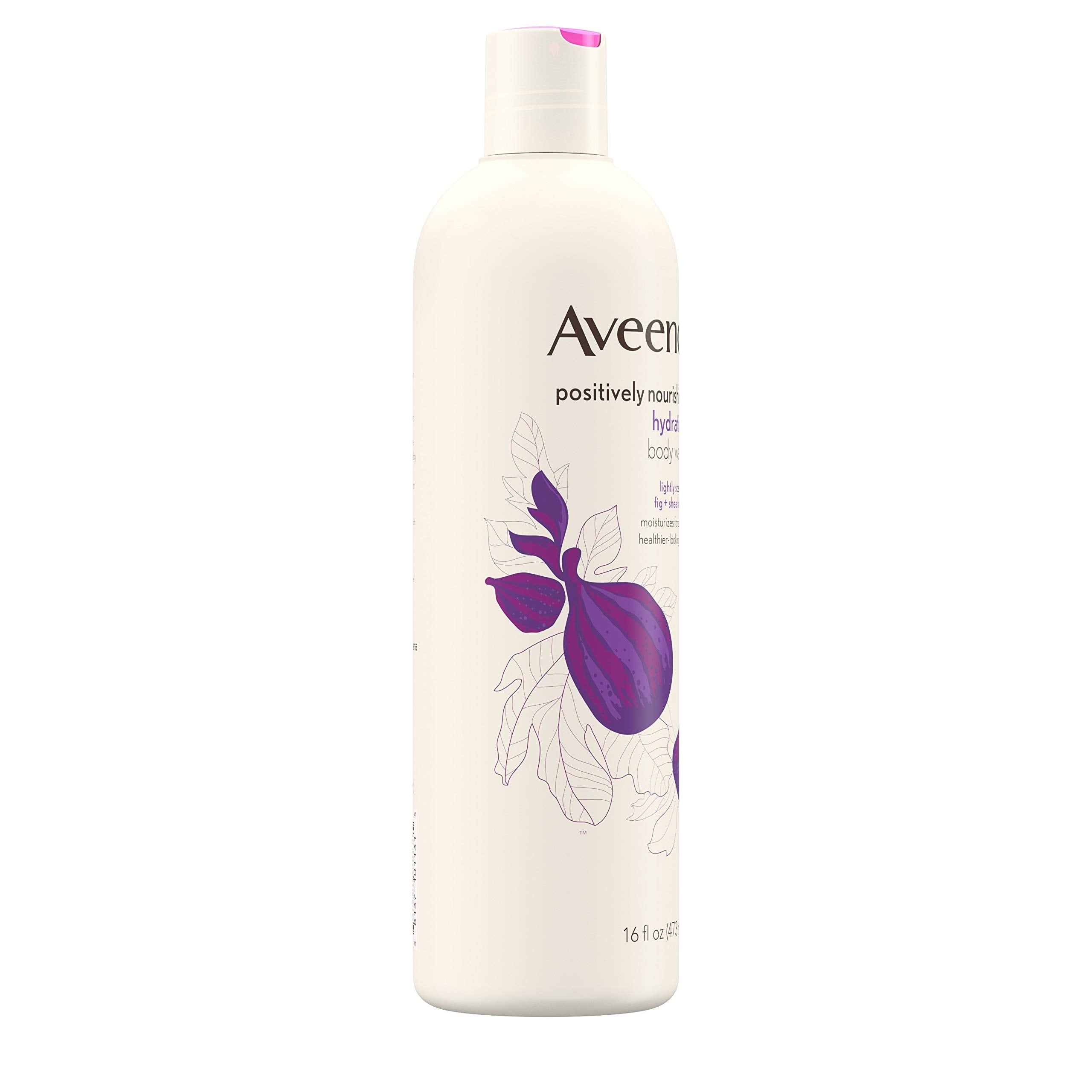 Aveeno Positively Nourishing Hydrating Body Wash for Dry Skin with Natural Fig & Shea Butter, Lightly Scented Daily Moisturizing