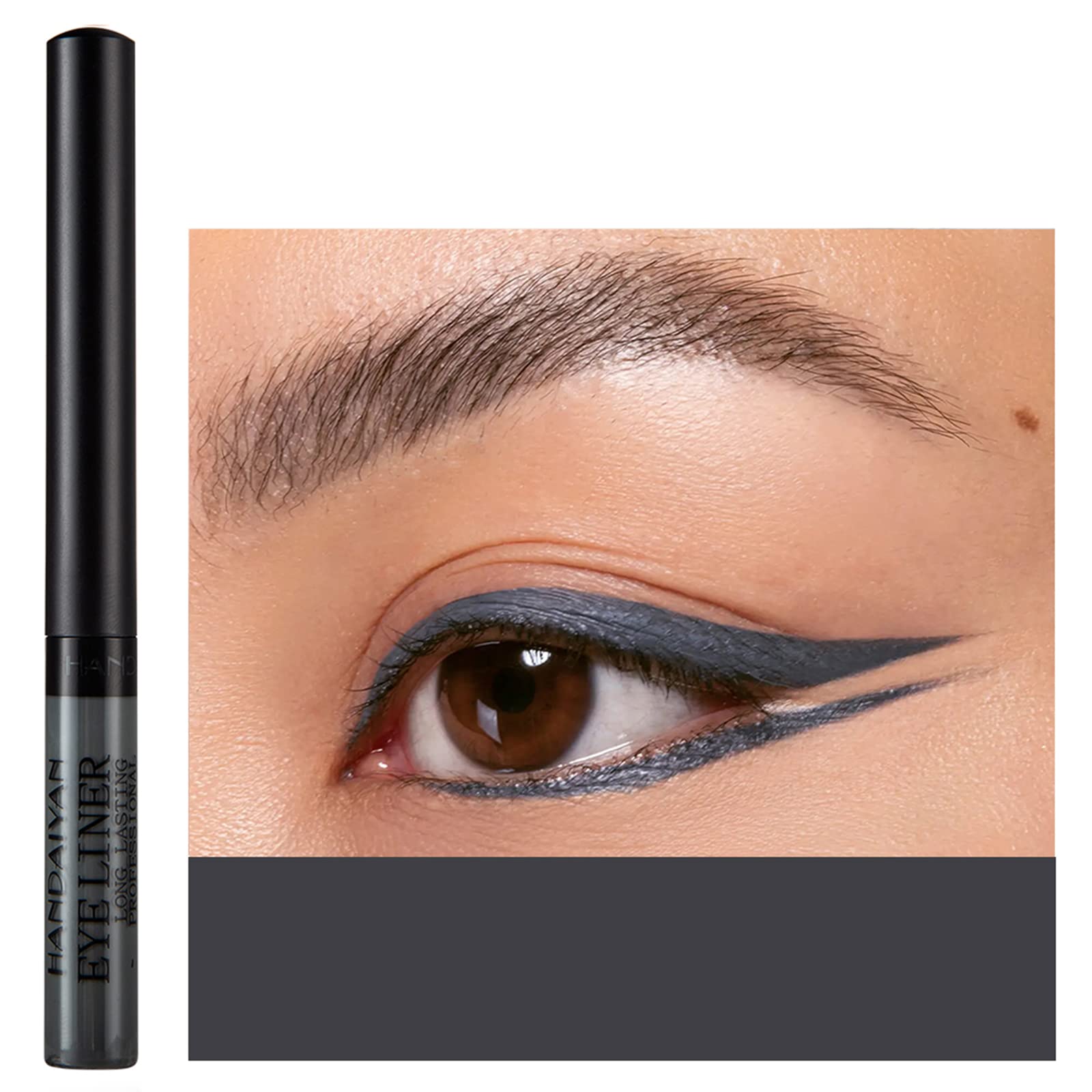 Dekrion Liquid Eyeliner, Matte Colored Eyeliners, Grey Eyeliner, White Black Red Brown Green Purple Waterproof High-Pigmented Co